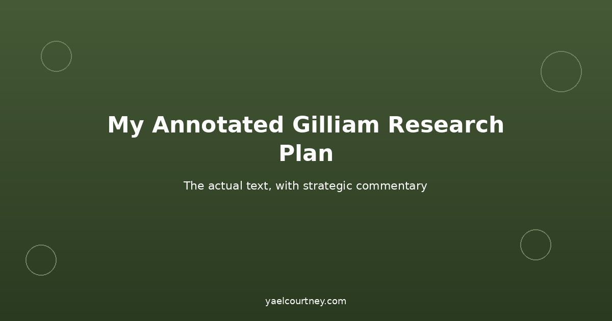 My Annotated HHMI Gilliam Research Plan