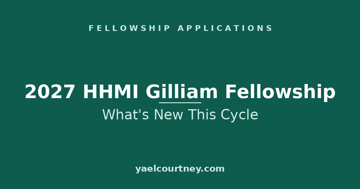 What's New for the 2027 HHMI Gilliam Fellowship Competition
