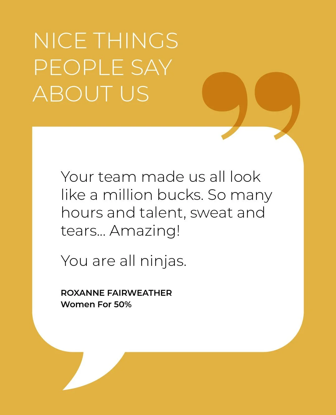 Shoutout to the team for their elite ninja skills. 🥷