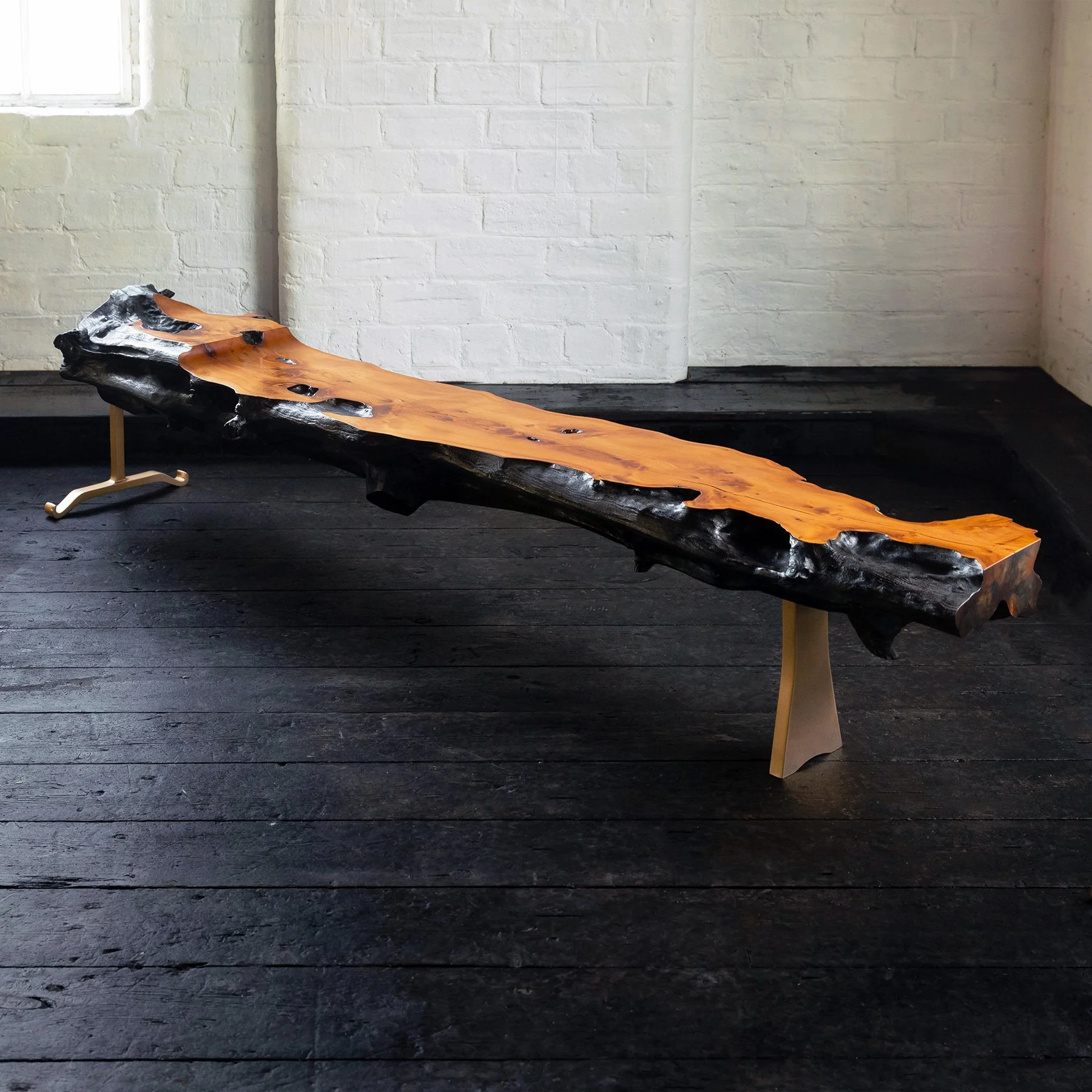 Yew Log Bench