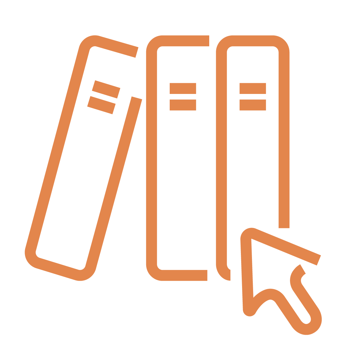 Books and cursor arrow