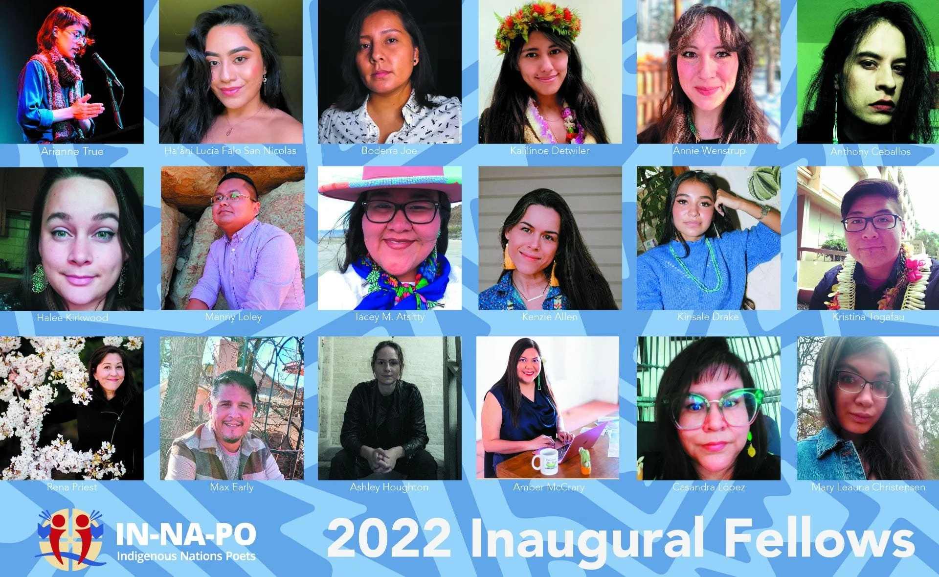 Indigenous Nations Poets announced the 2022 cohort of Fellows selected to participate in the national poetry organization’s Inaugural Retreat to be held in Washington DC April 25-29