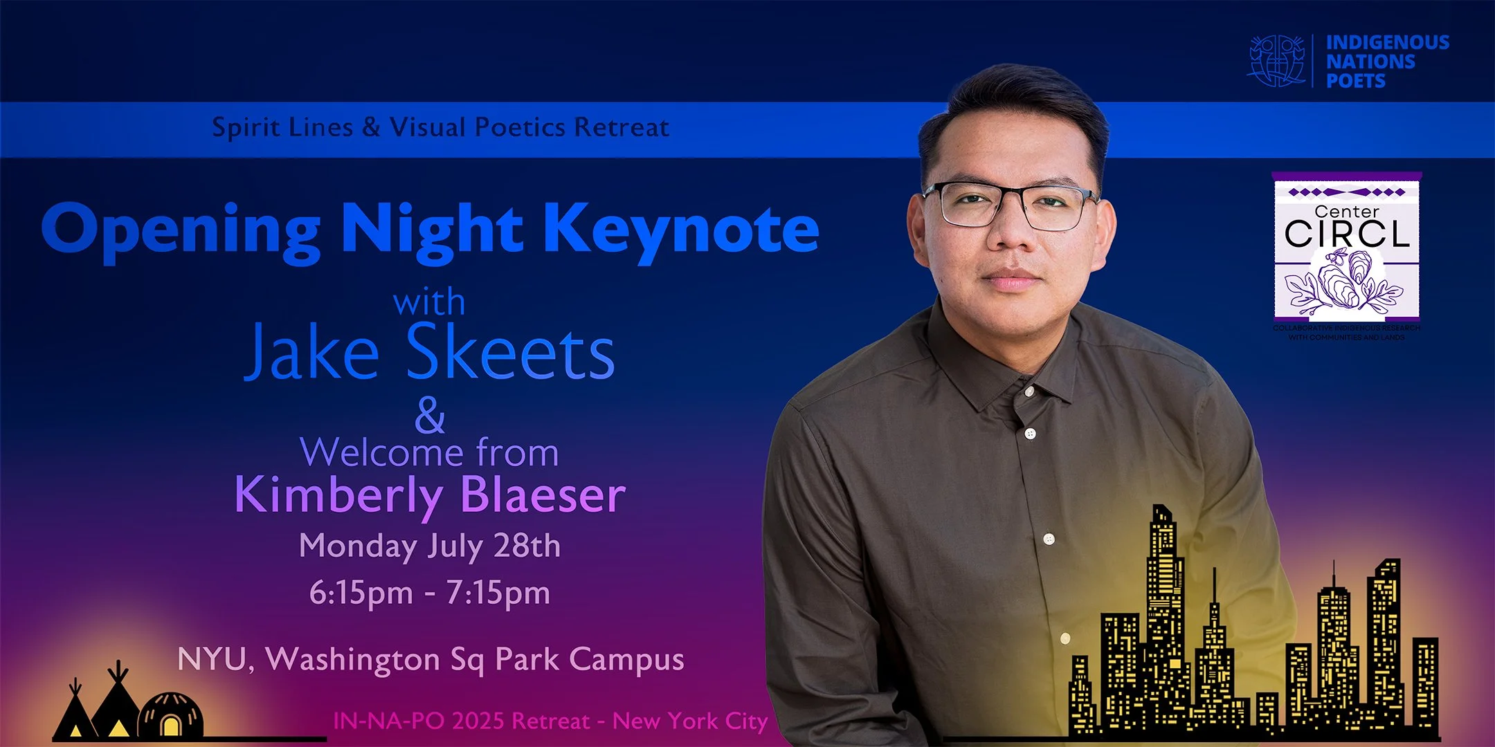 Indigenous Nations Poets announces Jake Skeets as Keynote Speaker