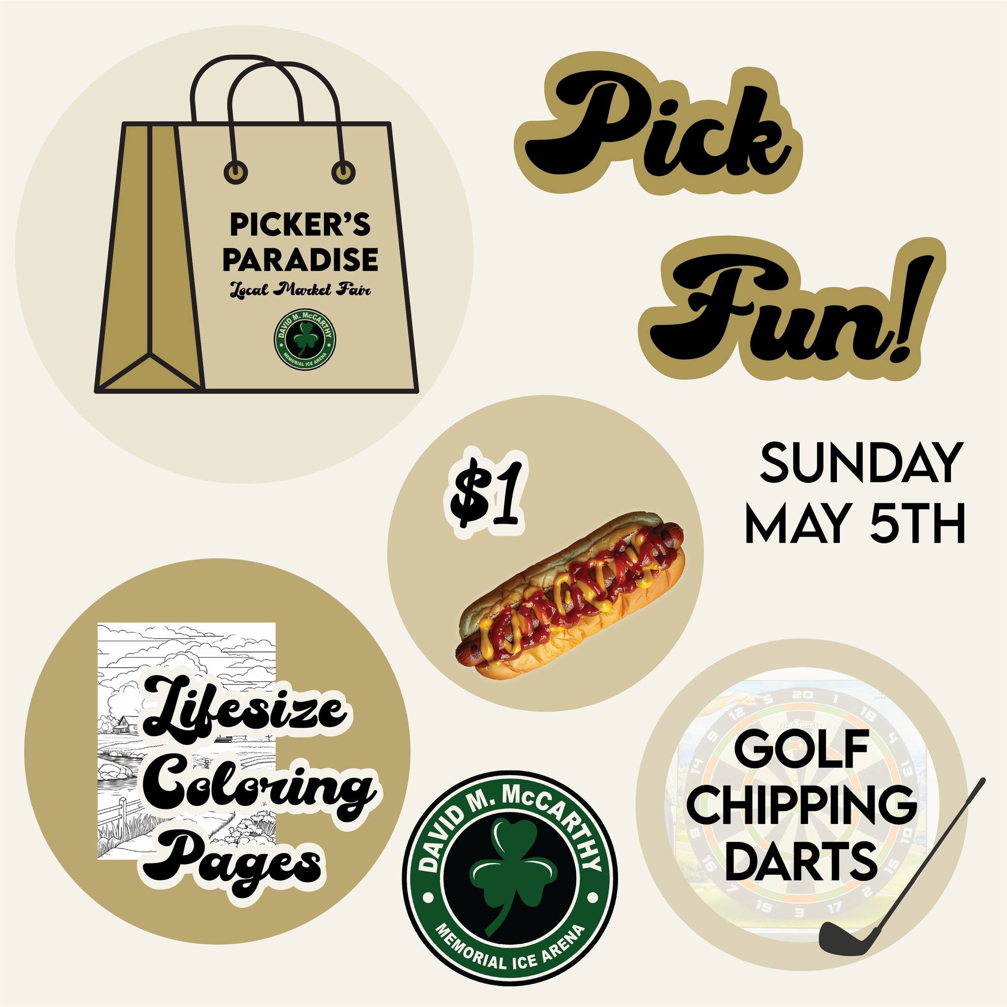 Pick fun at Picker's Paradise!🤩
Opening day is dollar dog day! Enjoy a free hot dog with purchase of a beverage🌭🥤*one per customer*
We'll also have life-size coloring pages🖍️ and a golf chipping game with a lefty and righty club!⛳️ Don't miss out