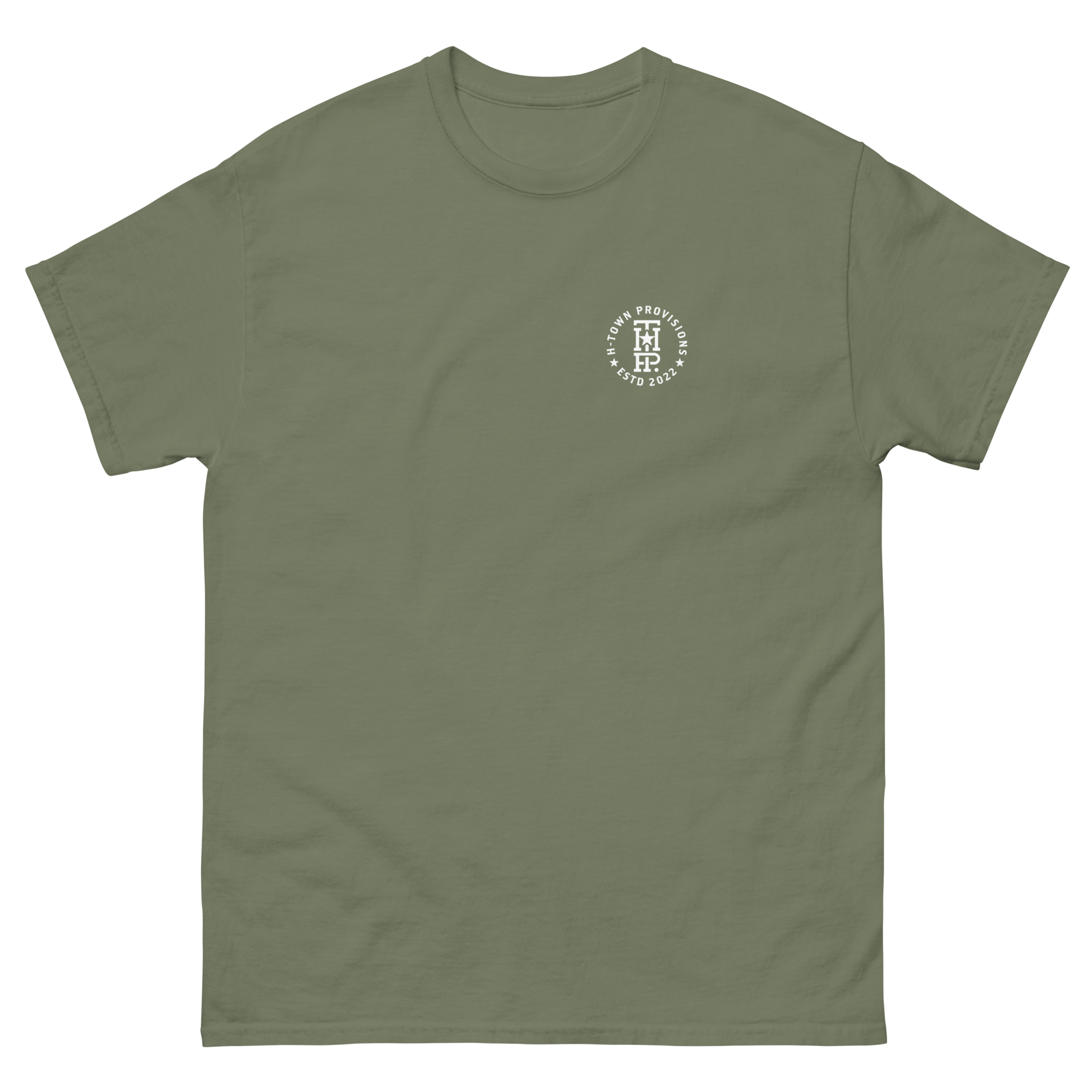 mens-classic-tee-military-green-front-6516166f5e095.png