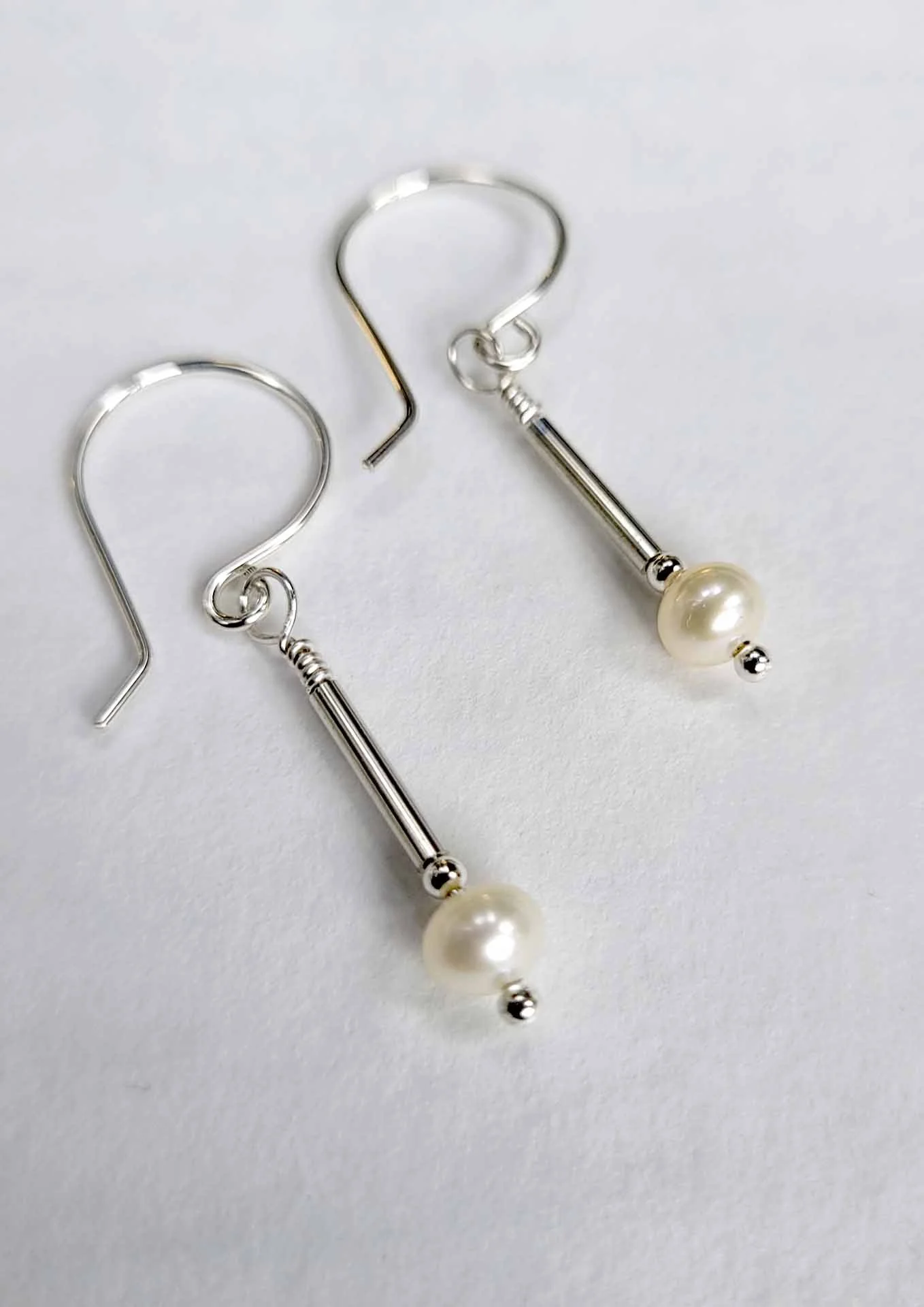 Modern Pearl Drop Earrings