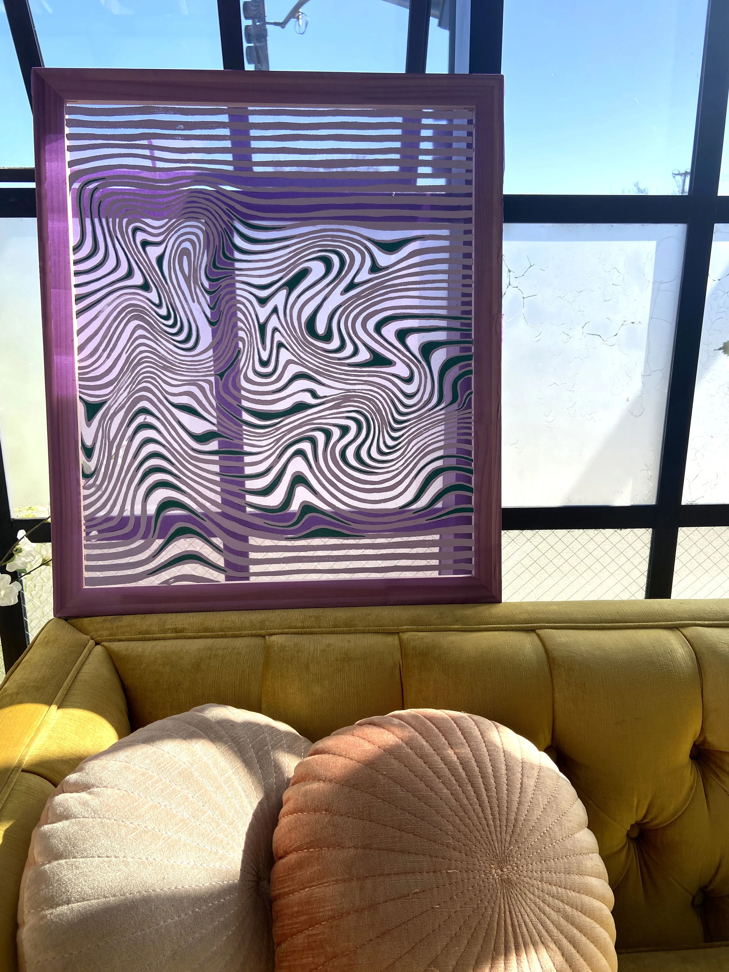 EDD0F4, 24" x 28", Acrylic on Silk