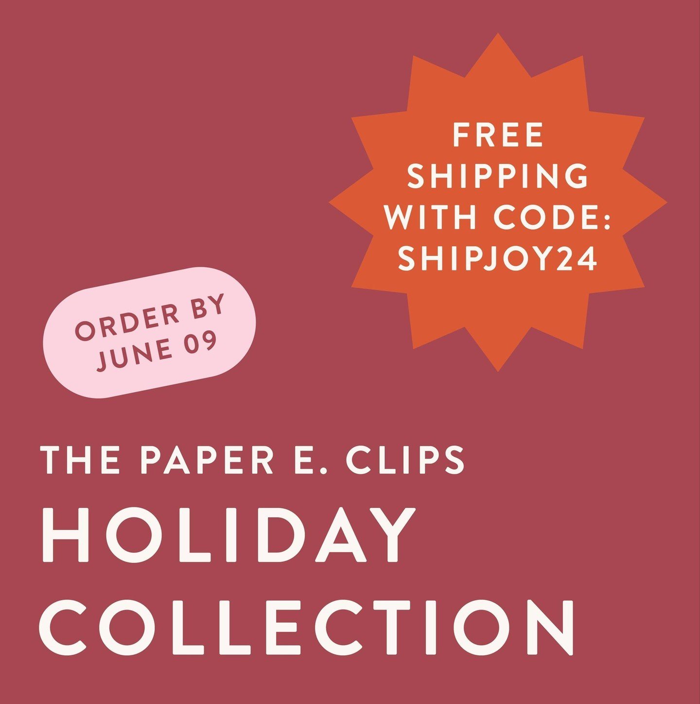 Today is the day 🎄 The Paper E. Clips Holiday Collection part two is now available to shop! Shopping early may seem intimidating at first, but if you shop soon, you can enjoy Free Shipping you get your pick of the litter. ⁠
⁠
Shop until June 09 - te