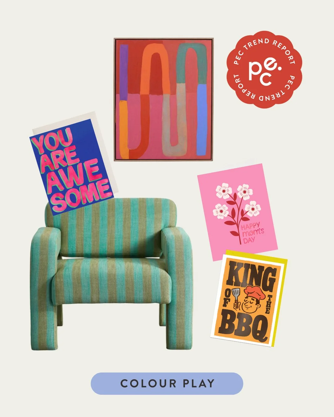 Colour is making a big comeback this year! Not only are we seeing it in interiors and fashion, it's popping up on loads of greeting cards in the PEC  Spring collection. Now, of course most designs feature an array of colours but when we're talking ab