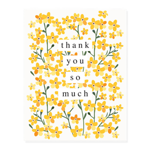 Colorful bouquet of flowers with a tag reading "so much" and the words "Thank You" over the flowers.