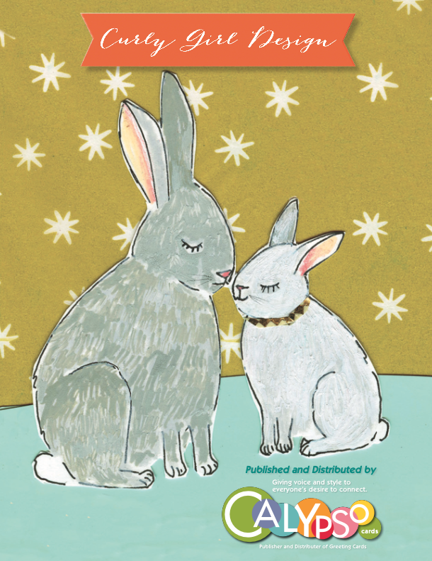 two rabbits standing under starry skye