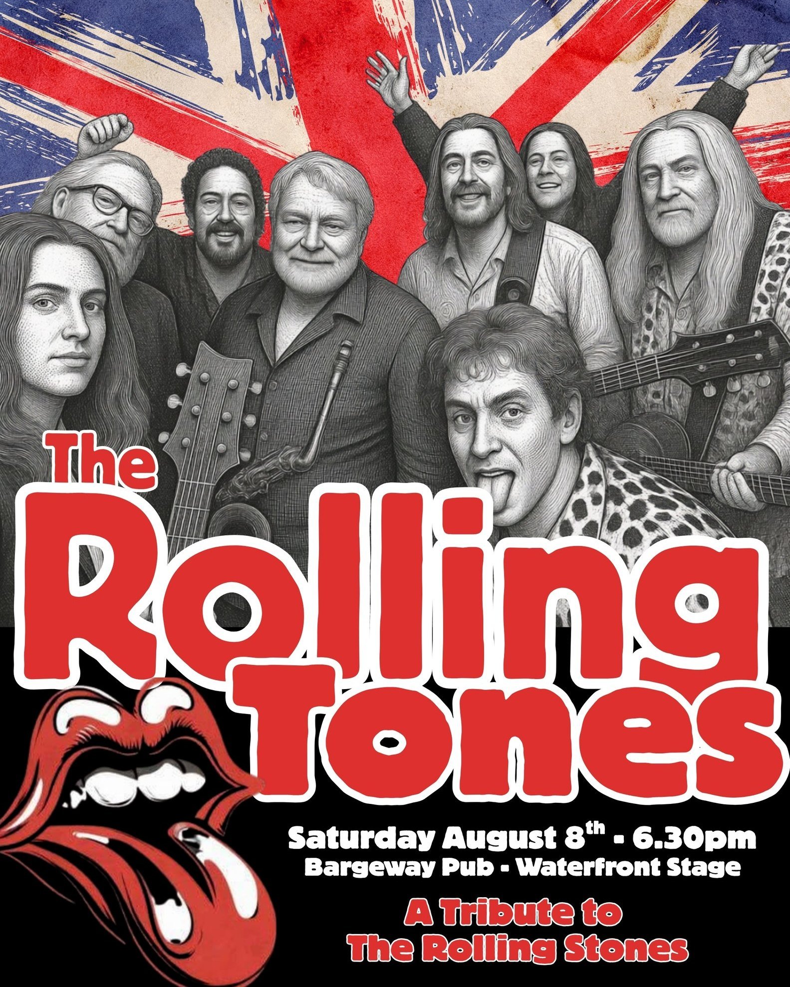 Join us on Saturday, August 8th  on the Bargeway Waterfront Stage as we welcome The Rolling Tones, the Pacific Northwest's premier tribute to The Rolling Stones! 👅🎶

Channeling all the swagger, raw energy, and iconic sound of Mick Jagger, Keith Ric