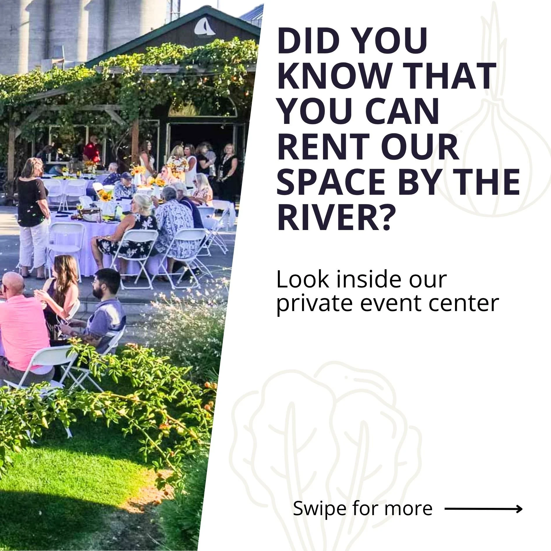 At Bargeway Pub &amp; Catering we pair breathtaking river views with full-service catering and flexible indoor &amp; outdoor spaces tailored to your event. 

From hot served buffets and plated entrees to private bar setups and custom hors d'oeuvres, 