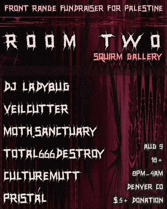 MUTT MUSIC AT THE SQUIRM GALLERY FOR PALESTINE
ALL PROCEEDS TO ESIMS AND AID
RAVE FOR A REASON
TWO ROOMS @squirmgallery &amp; @glob____ 
SHOW OUT FOR EVERYONE