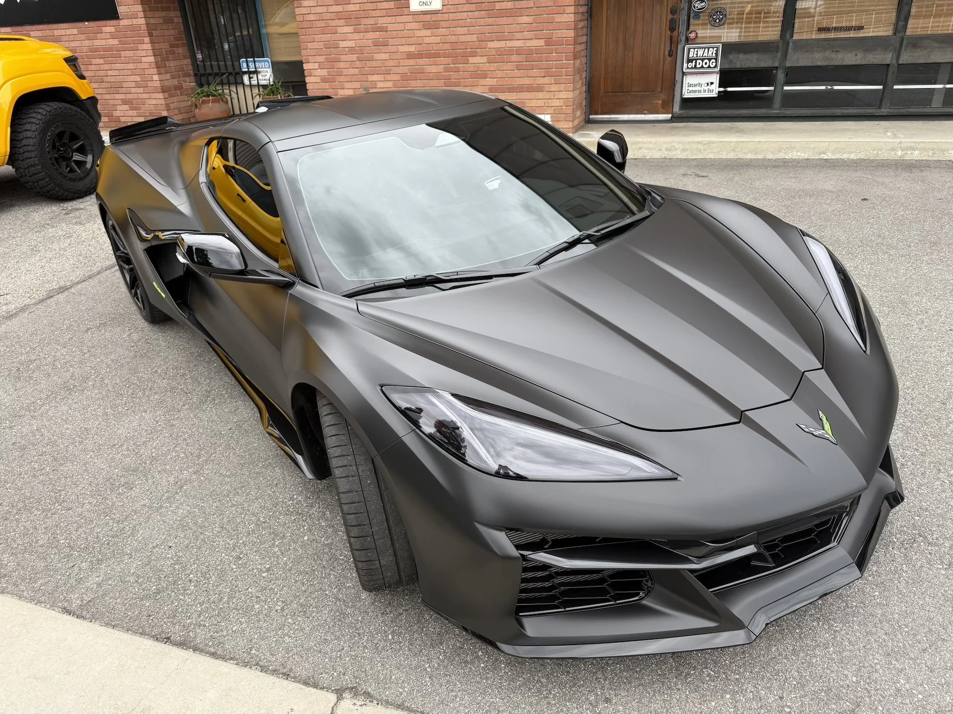 Chevy corvette Z06 wrapped in 3M matte black Colored ppf