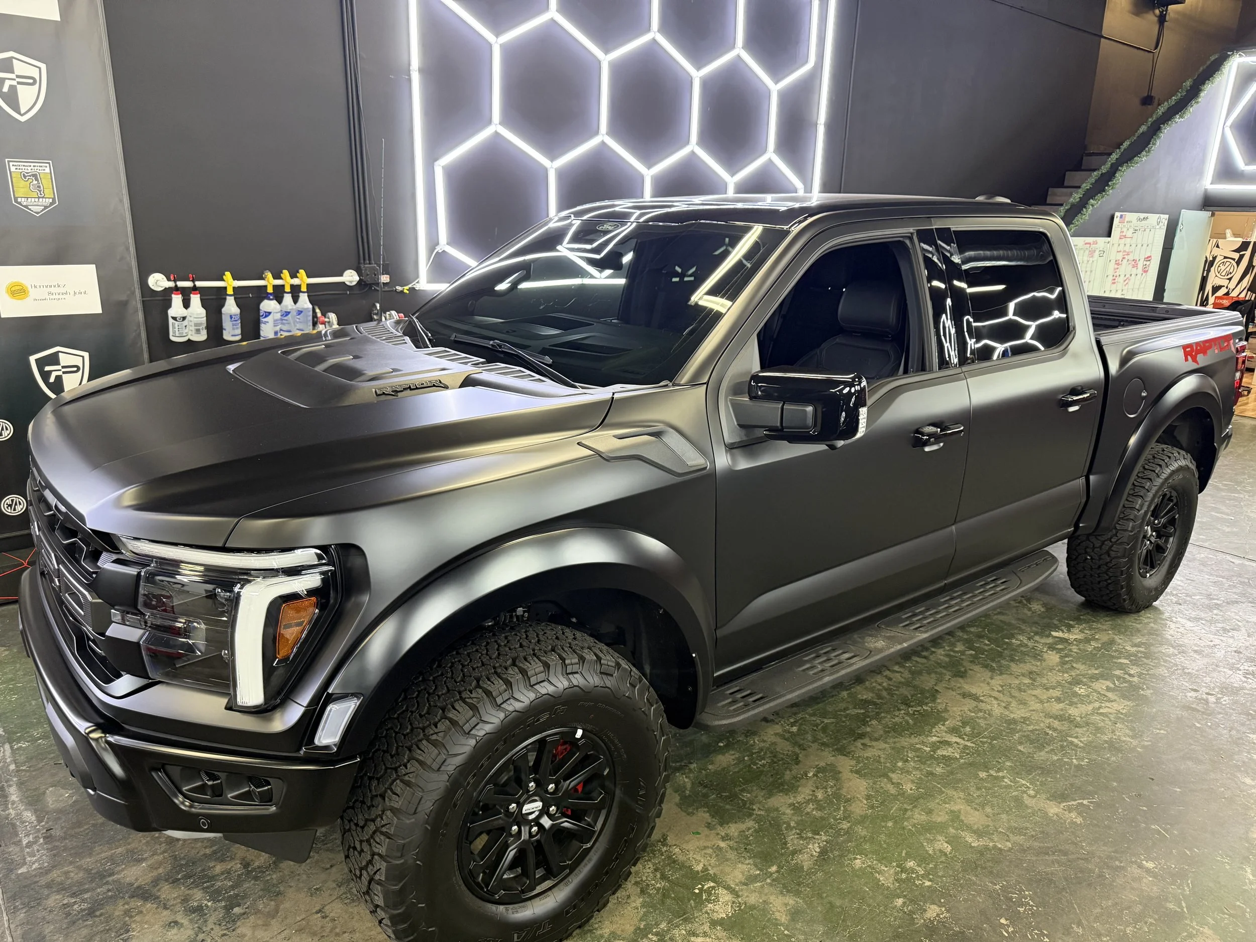 Ford Raptor wrapped in Satin black colored PPF