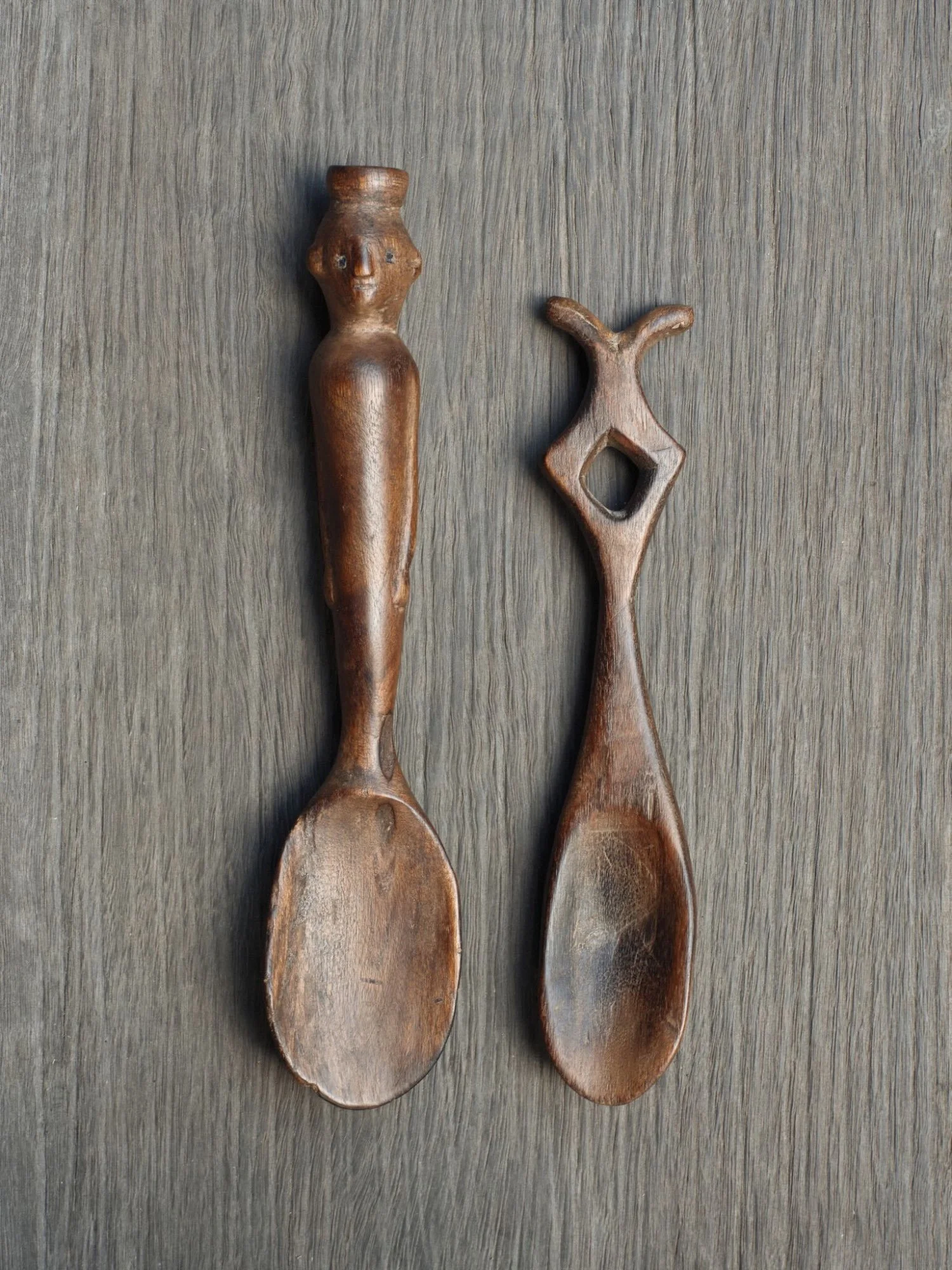 spoons wooden ancient sumba indonesia next to each other