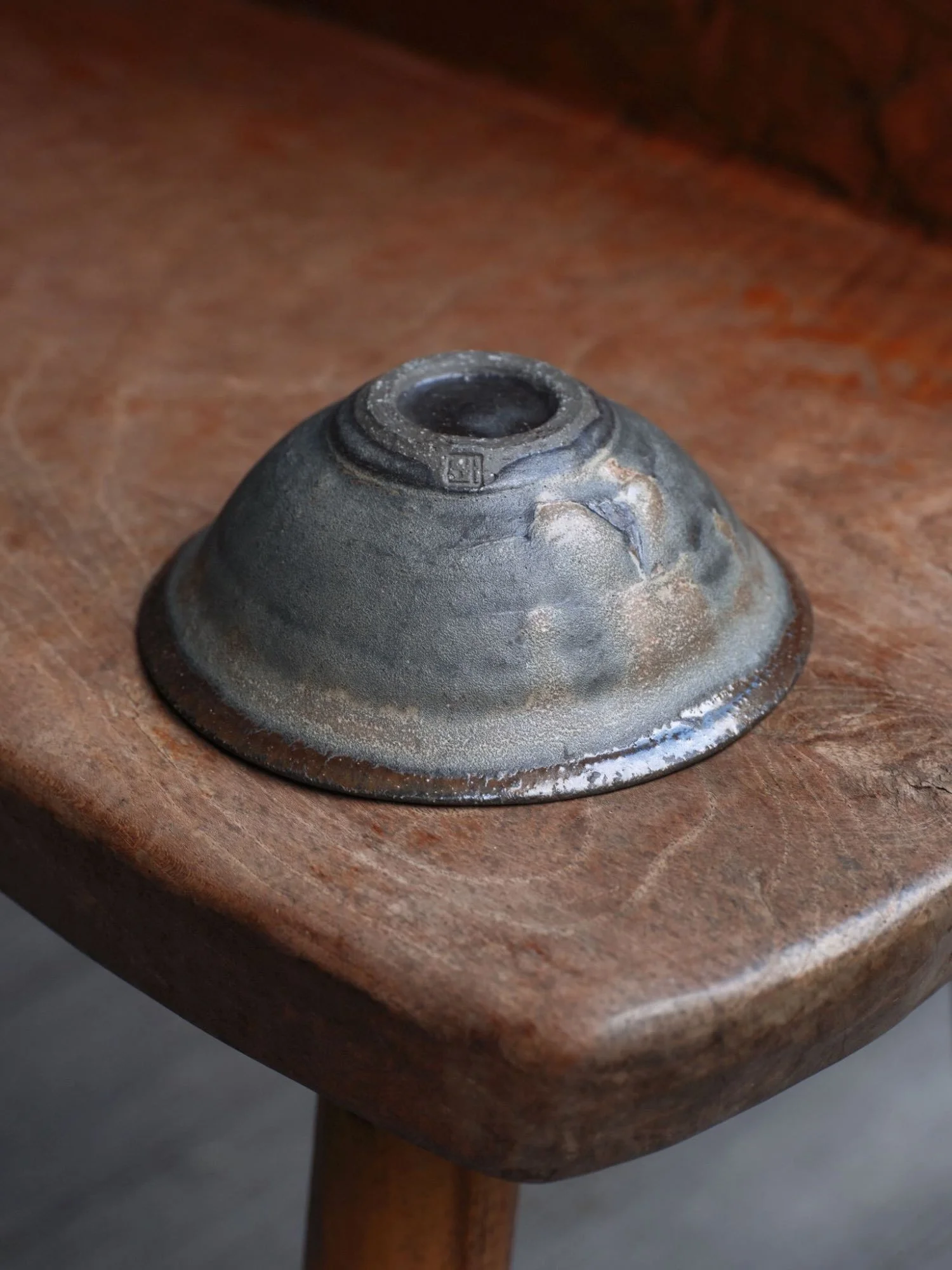 bottom of the bowl on wood