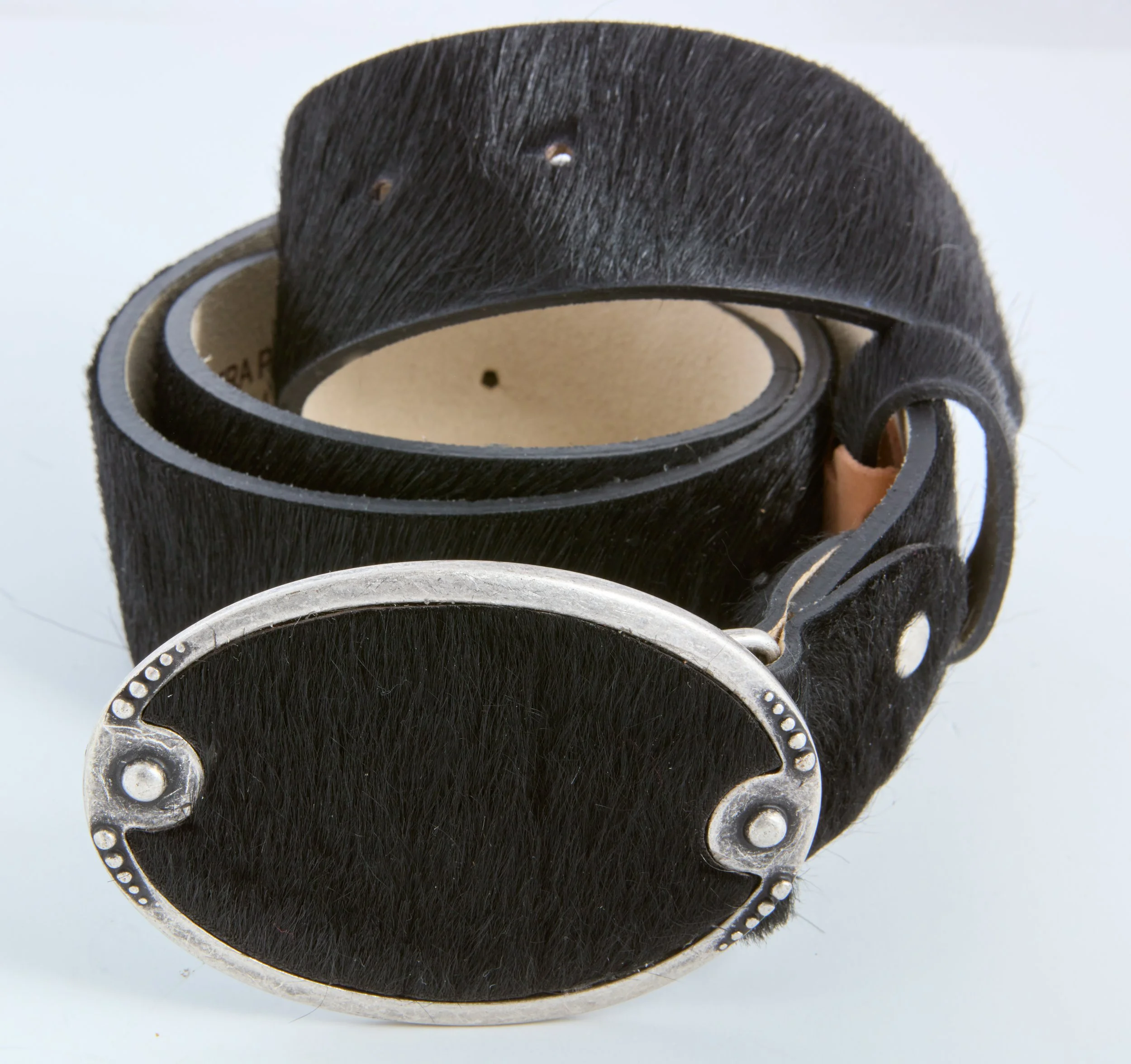Besso Collection - Black Cowskin on Genuine Leather