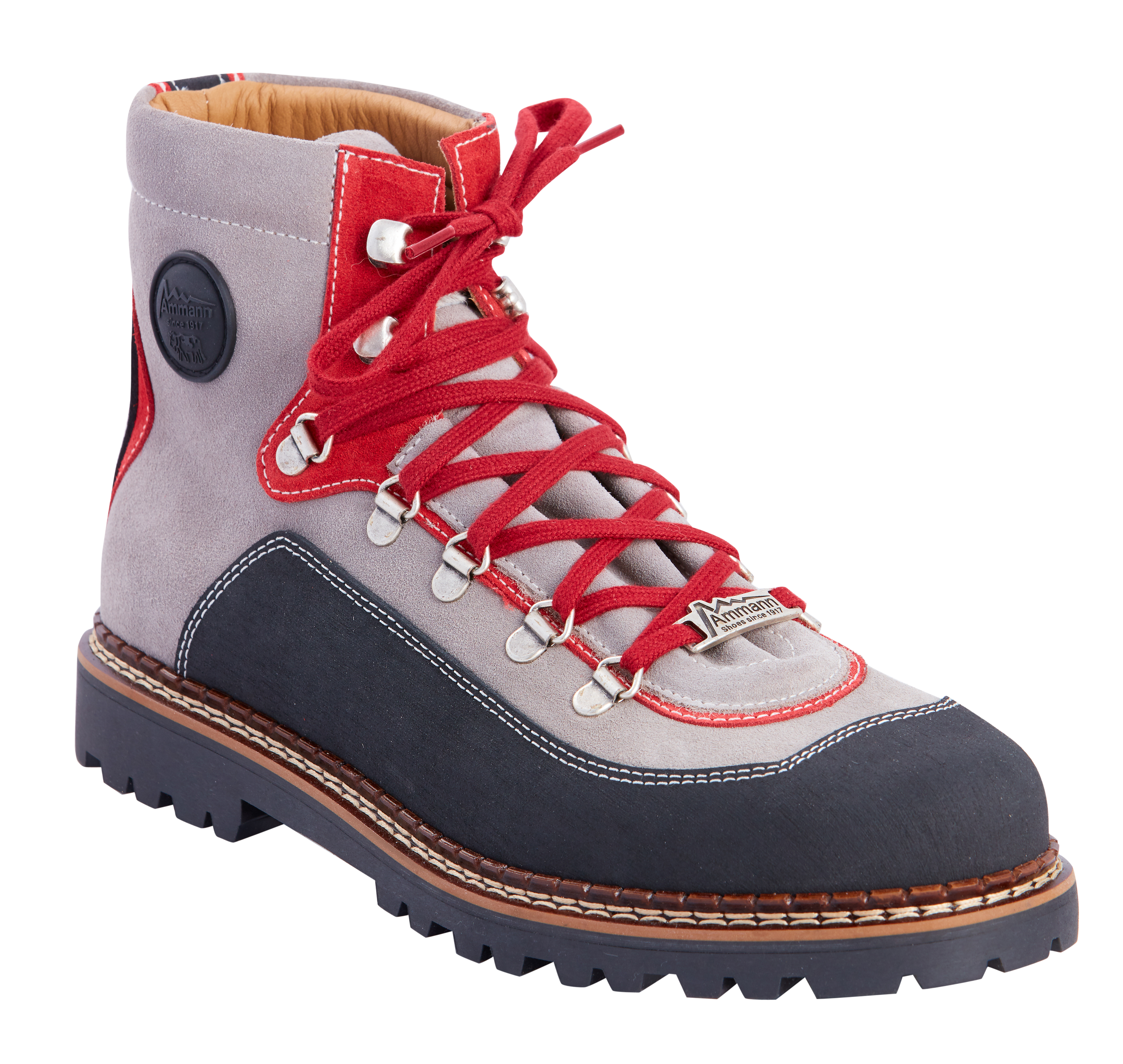 AMMANN-Mens LENK - Dark Grey Suede / Light Grey Suede & Leather Lining