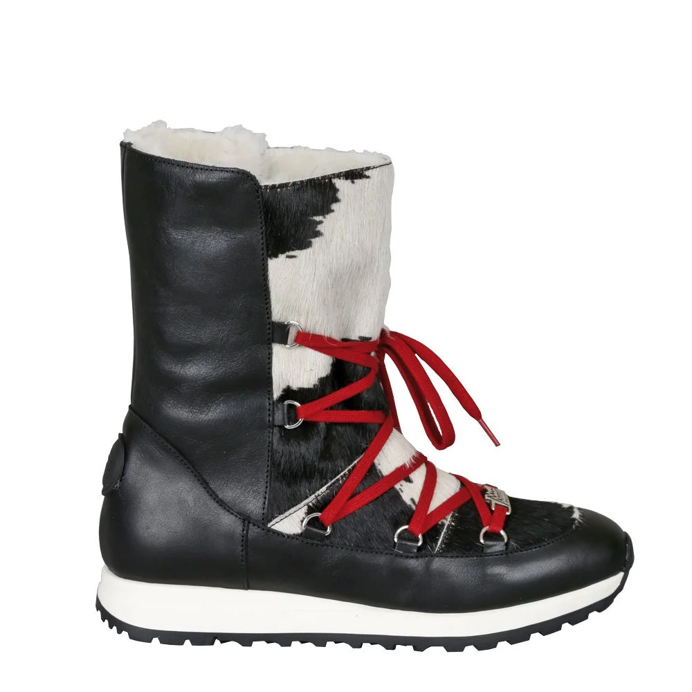 BEDRETTO 1945 - Black Suede & Black Leather with Black / White Cowskin