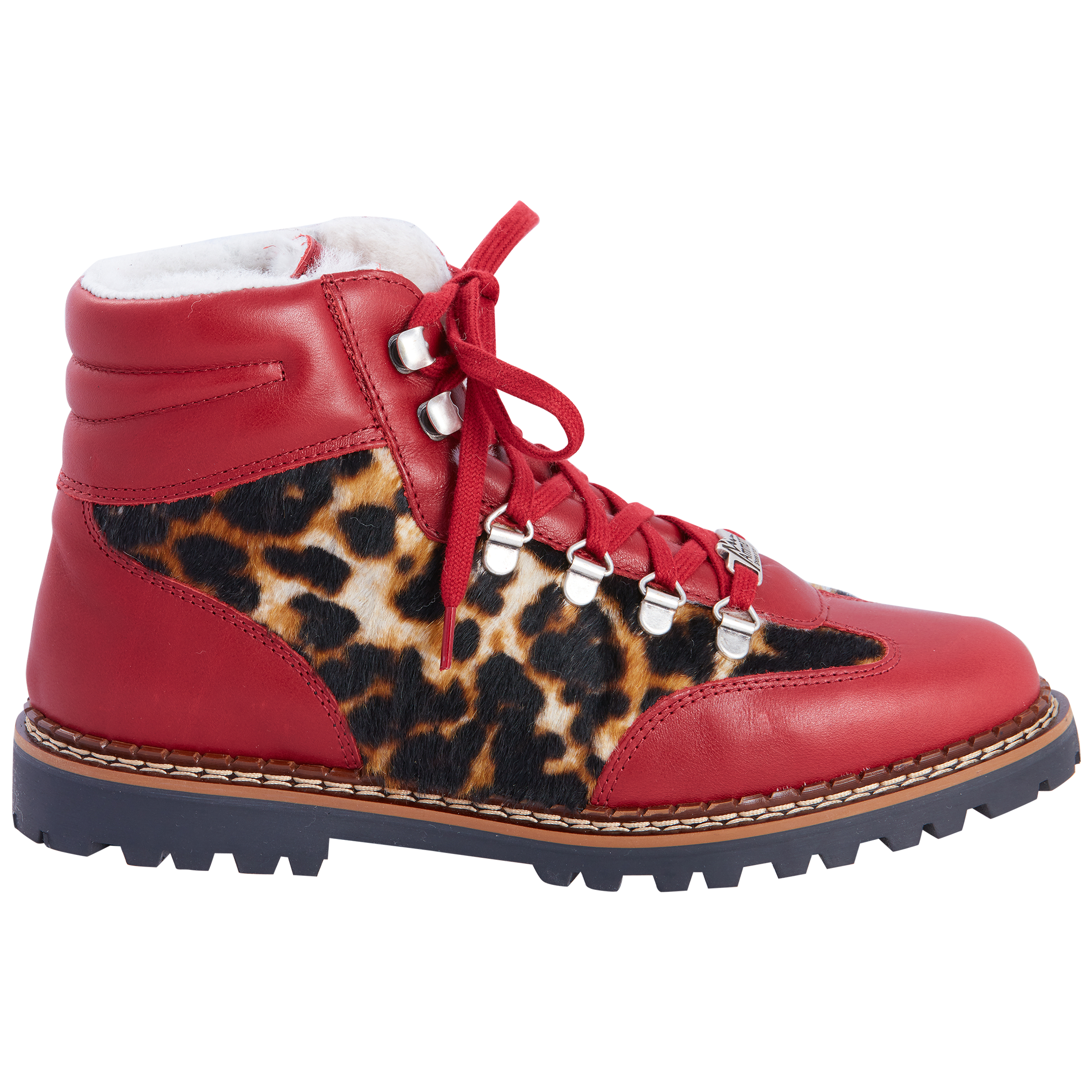 VALEBELLA 4 - Red Leather & Tarzan Design Cowhide & Lambsfur Lining