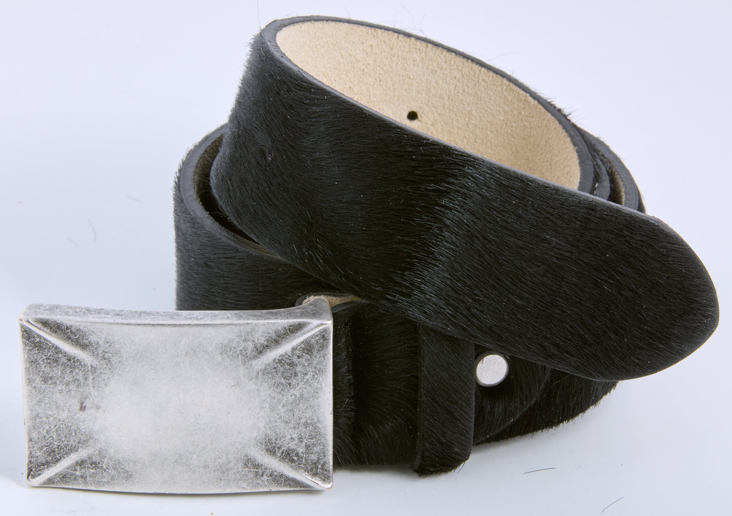 Besso Collection - Black Cowskin on Genuine Leather