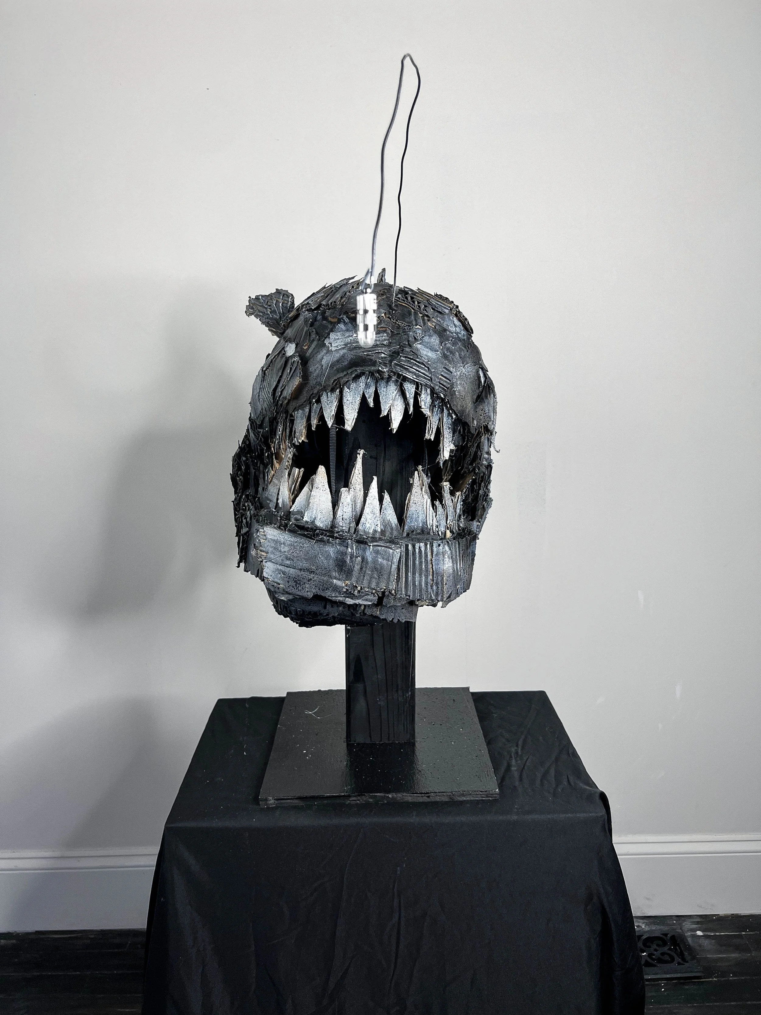 Anglerfish, 2021, Cardboard, Helmet, Hot Glue, Paint, Sold