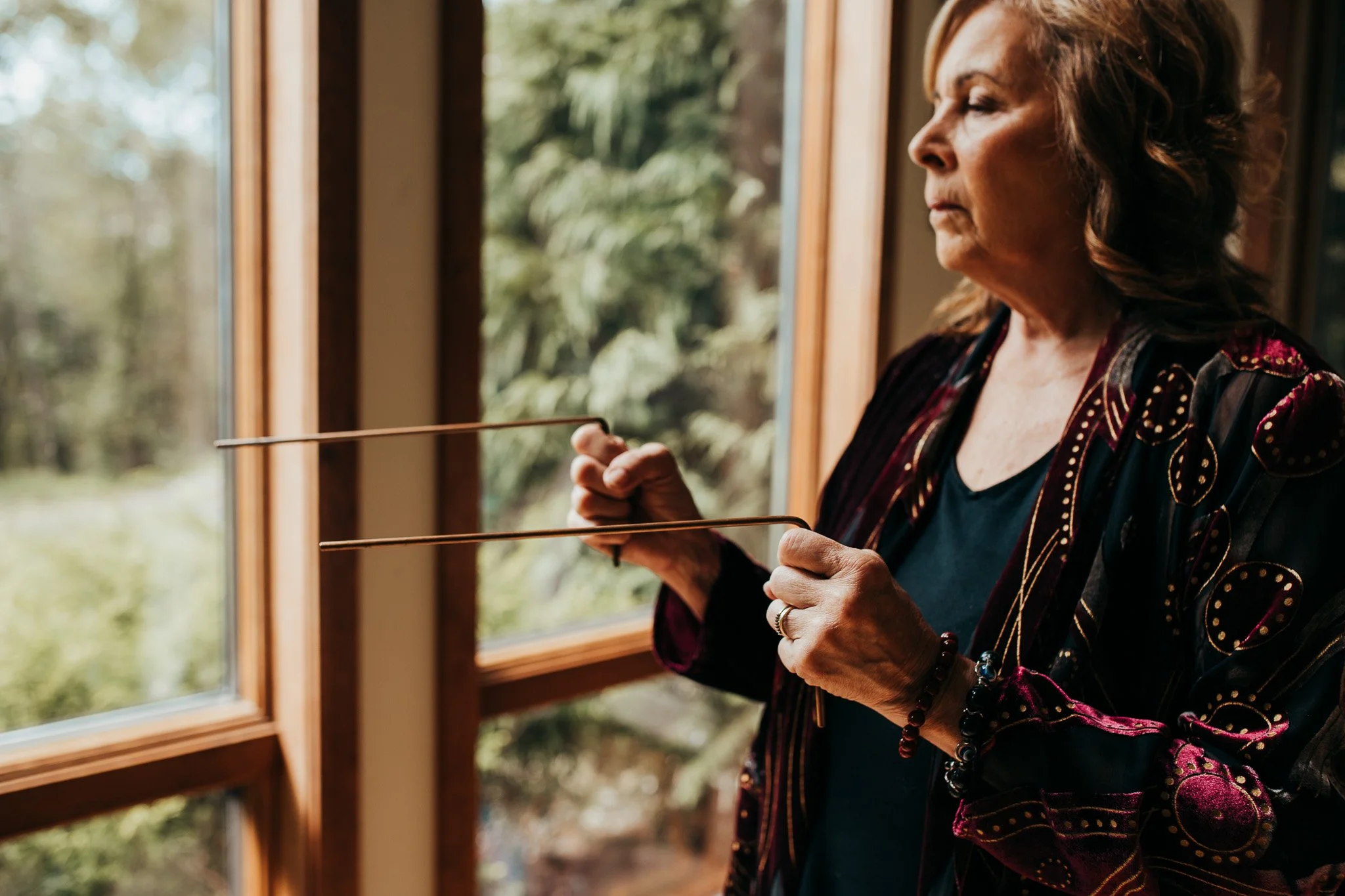 Renae with Dowsing Rods
