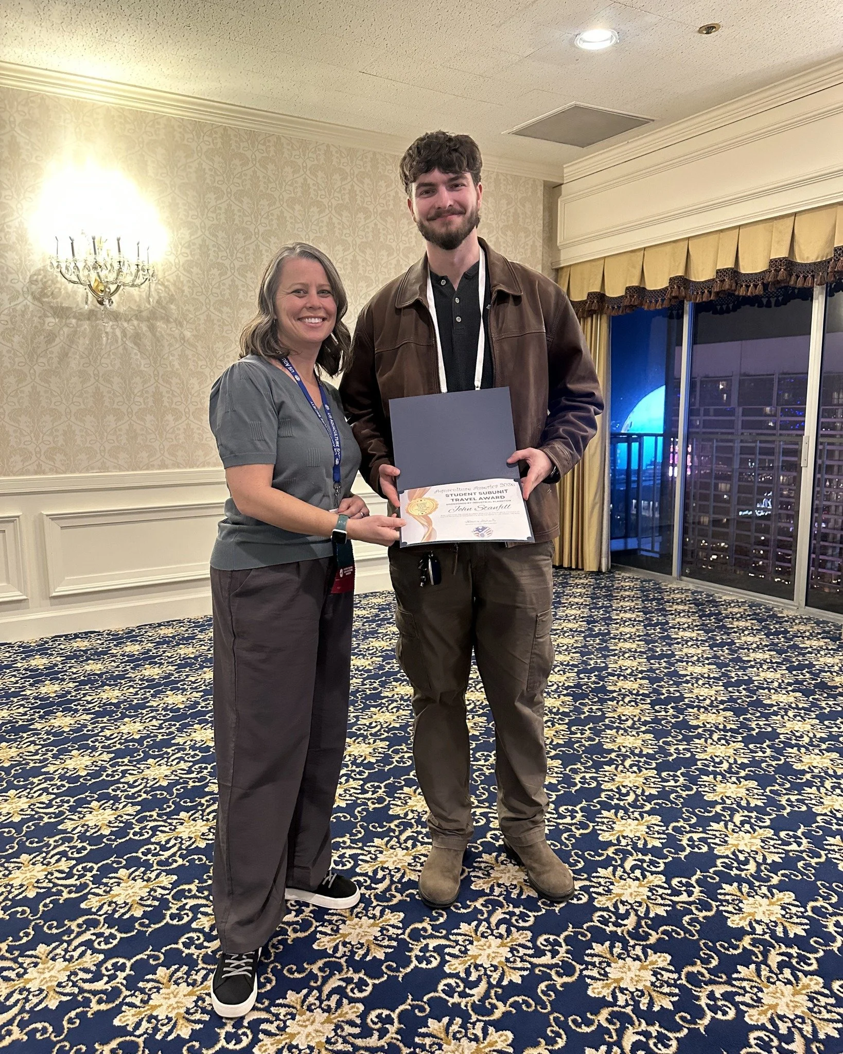 Congratulations John Stanfill on winning a Student Subunit Travel Award at Aquaculture America 2026 in Las Vegas 🎉

Representing the USAS Student Subunit at the Virginia Institute of Marine Science at Aquaculture America 2026 in Las Vegas, Nevada.