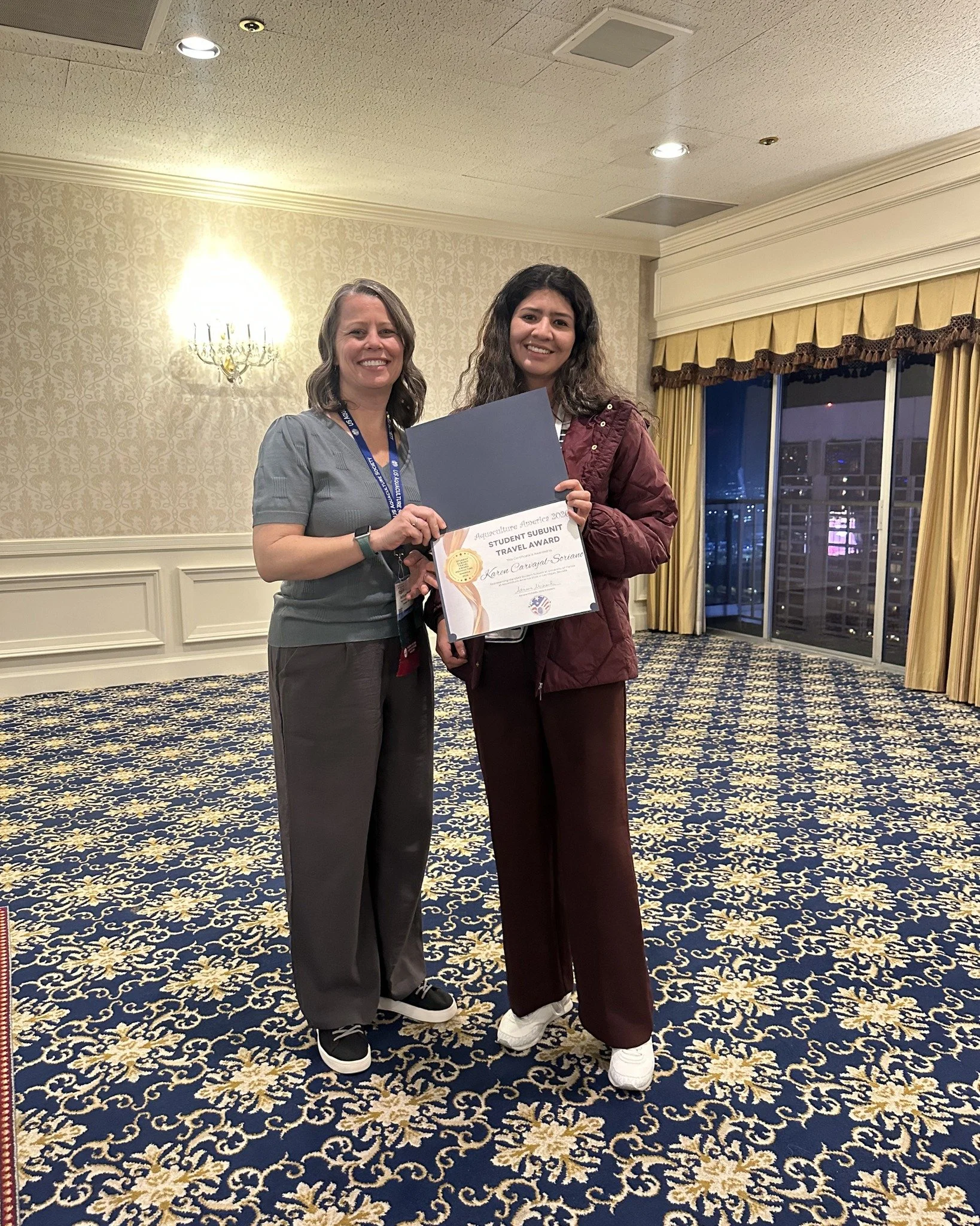 Congratulations Karen Carvajal-Soriano, on winning a Student Subunit Travel Award at Aquaculture America 2026 in Las Vegas 👏

Representing the USAS Student Subunit at University of Florida at Aquaculture America 2026 in Las Vegas, Nevada.