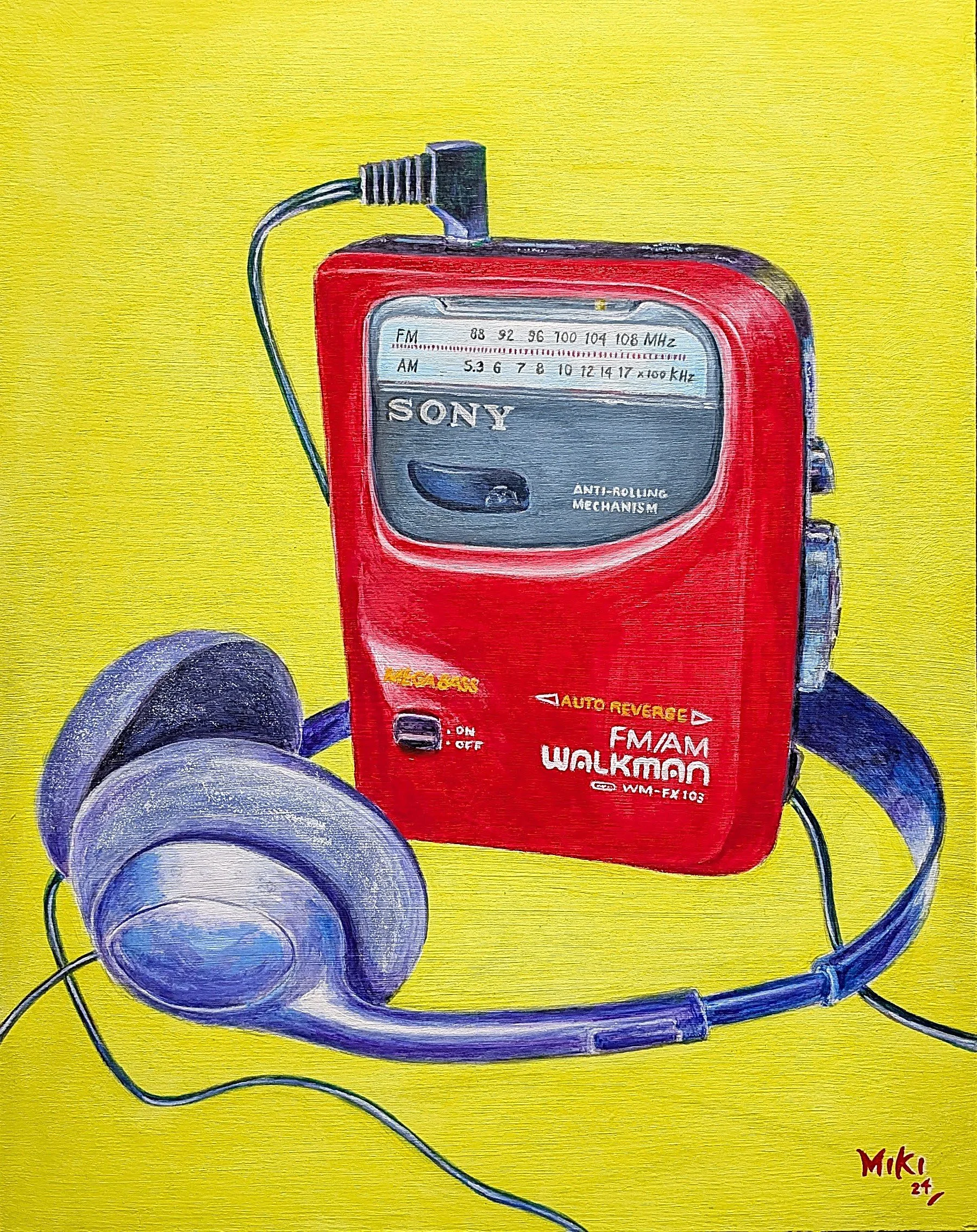 "WM-FX103 Red", acrylic paint on wood, 11" x 14", June 2024