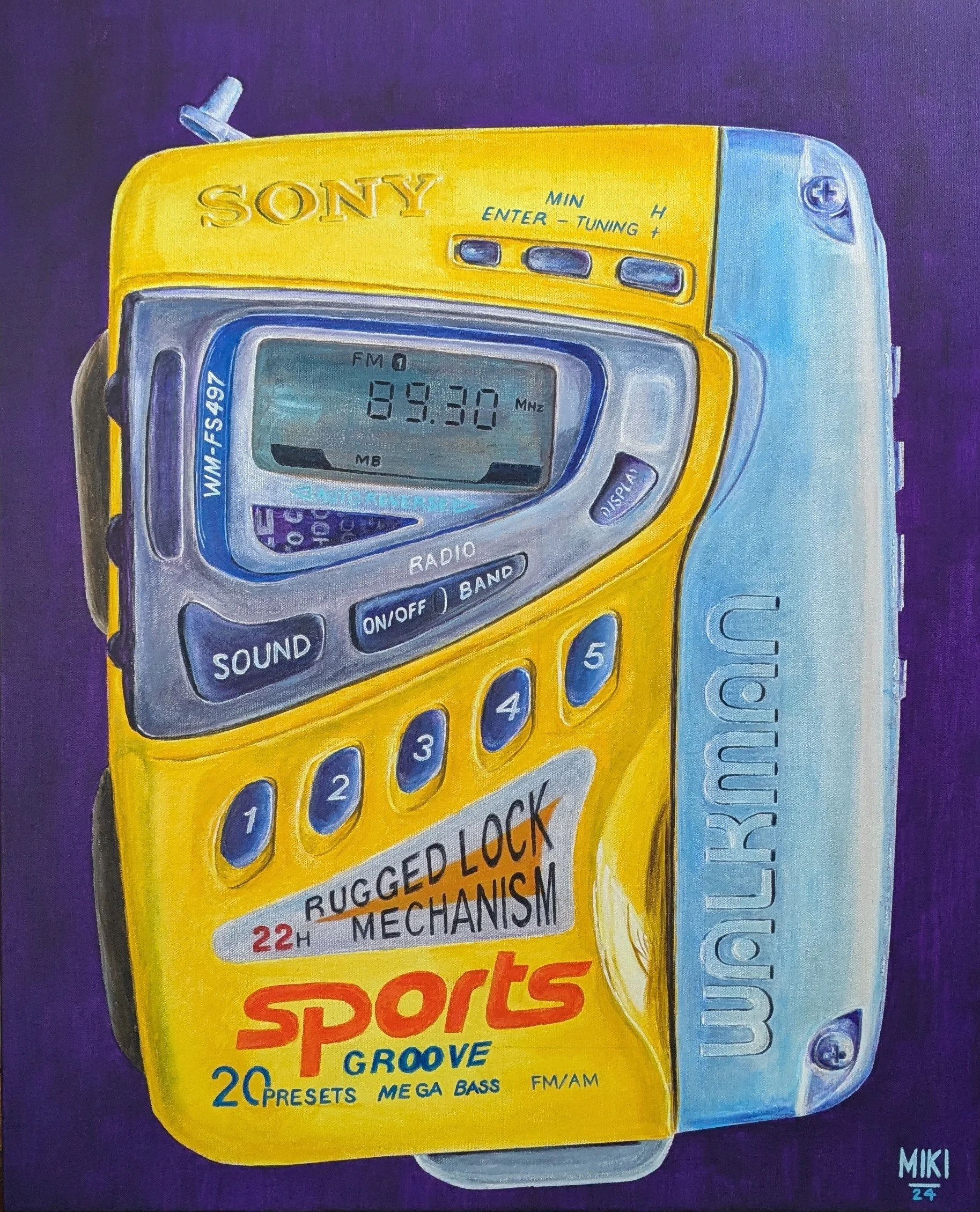 "WM-FS497 Sports Walkman", acrylic paint on canvas, 24" x 30", October 2024