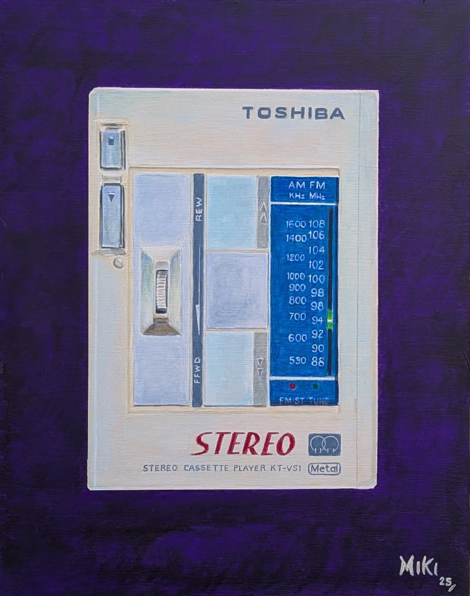 "Toshiba KT-VS1", acrylic paint on wood, 11" x 14", July 2025