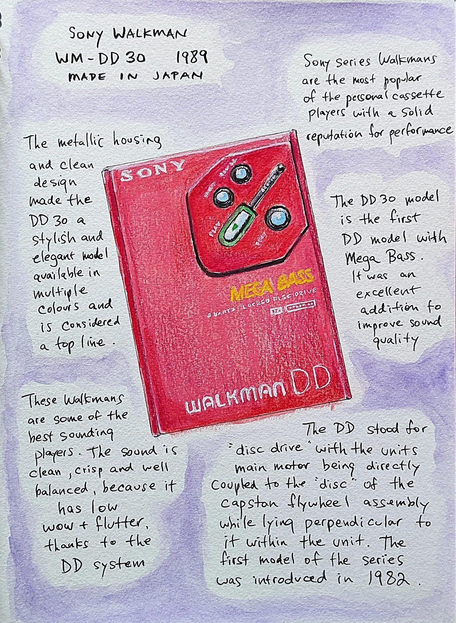 "WM-DD30", pen & watercolour, 7" x 10", October 2024