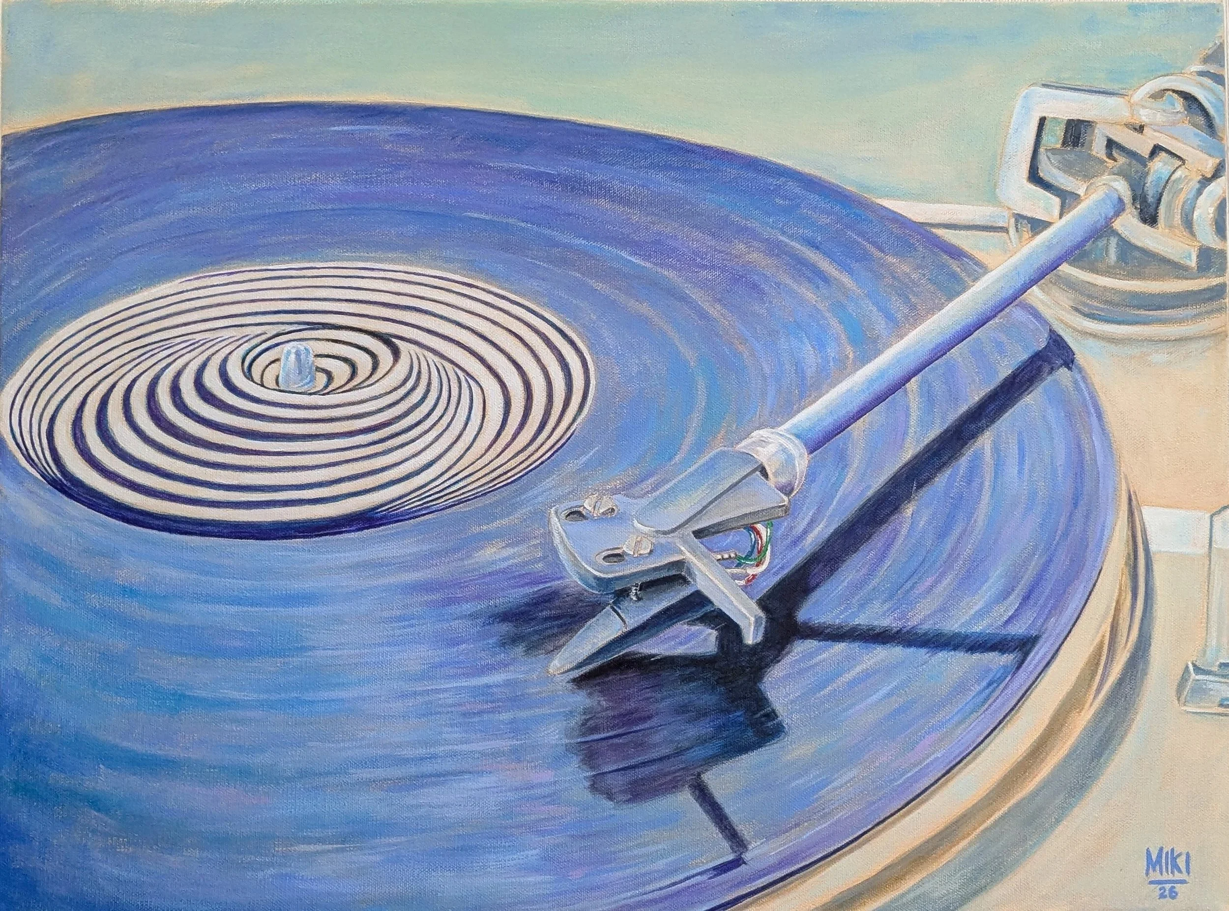 "Vertigo" acrylic paint, 18" x 24", January 2026