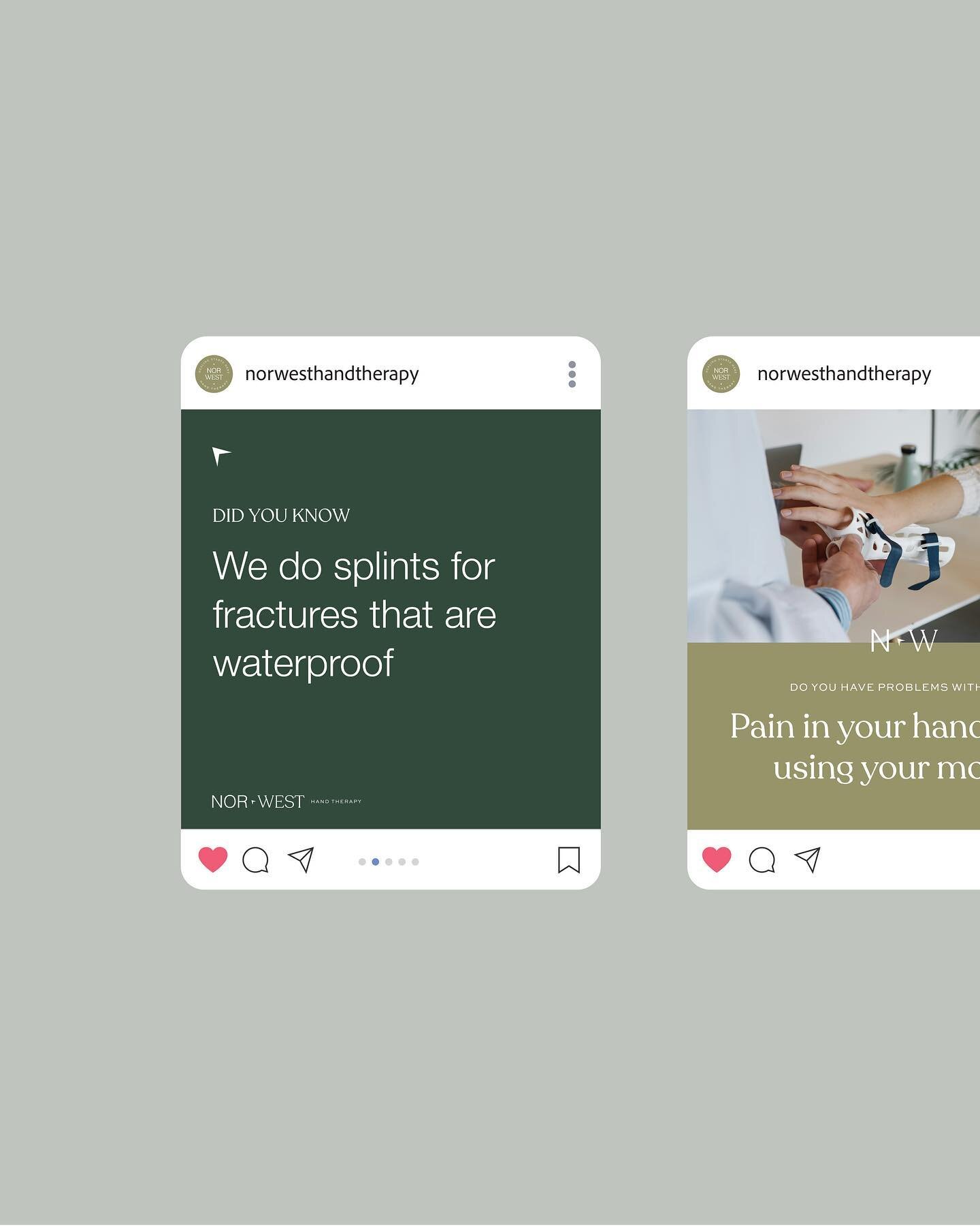 Instagram templates for Norwest Hand Therapy. Excited for their gram launch coming soon 💚

Ready to level up your Gram game? Imagine a world where your Insta posts are perfectly on brand, mapped out in advanced and supplied ready to hit that &ldquo;