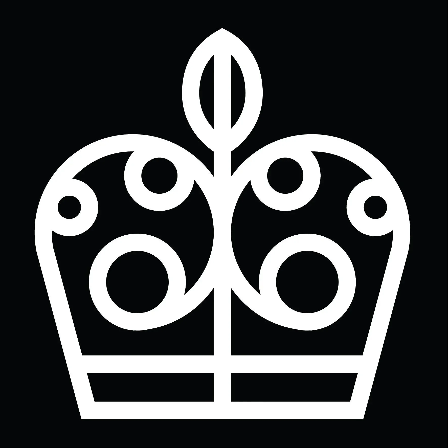 Stylized black and white graphic of a globe with a plant growing in the center, with circular patterns resembling leaves or flower petals.