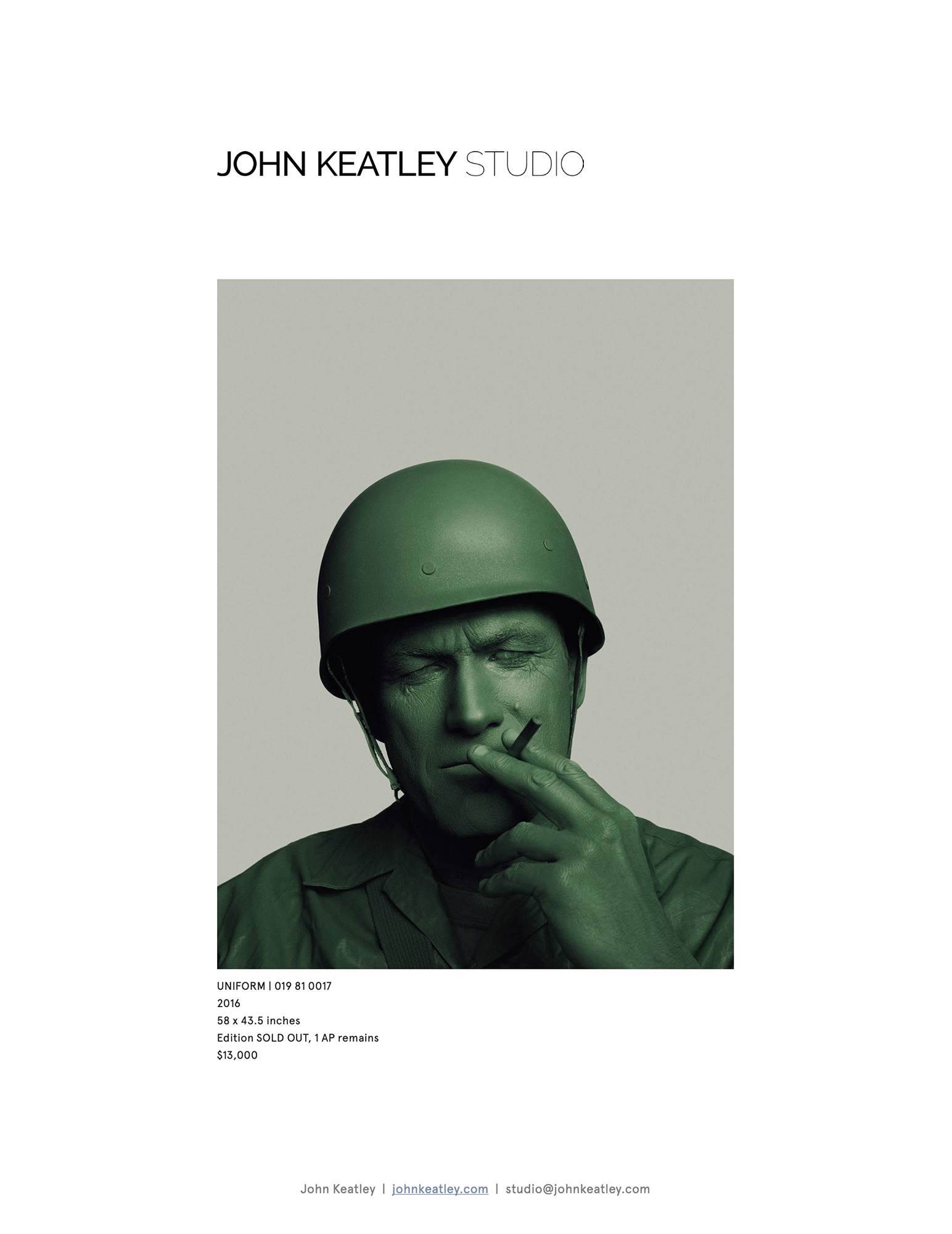 Printed collateral for catalog of fine art for photographer John Keatley. Designed by Nichelle Keatley
