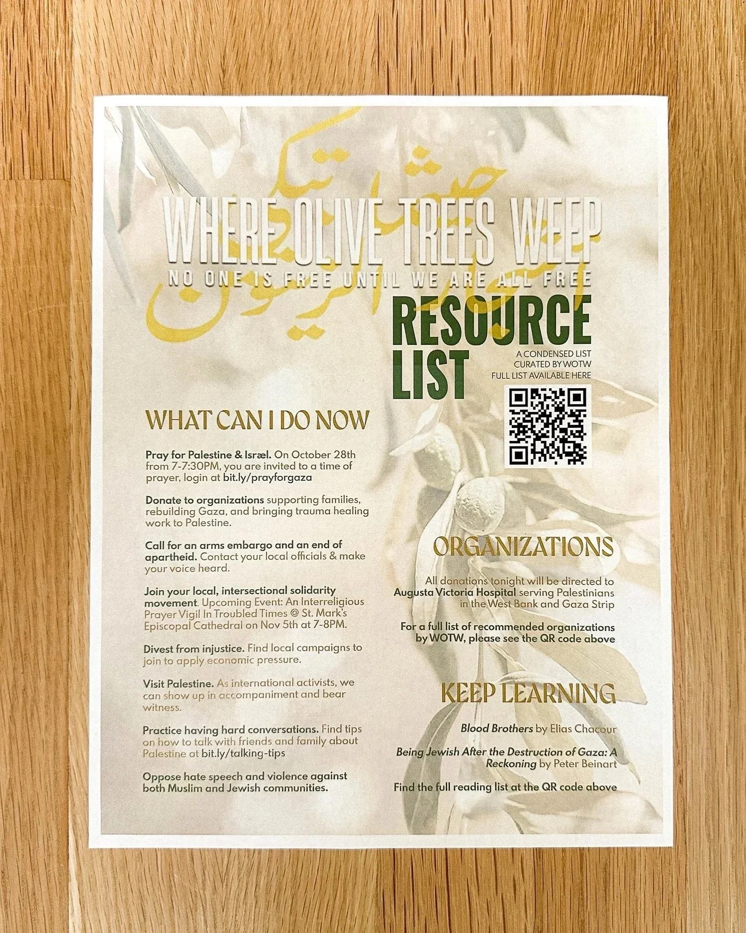 Resource List for movie "Where Olive Trees Weep"