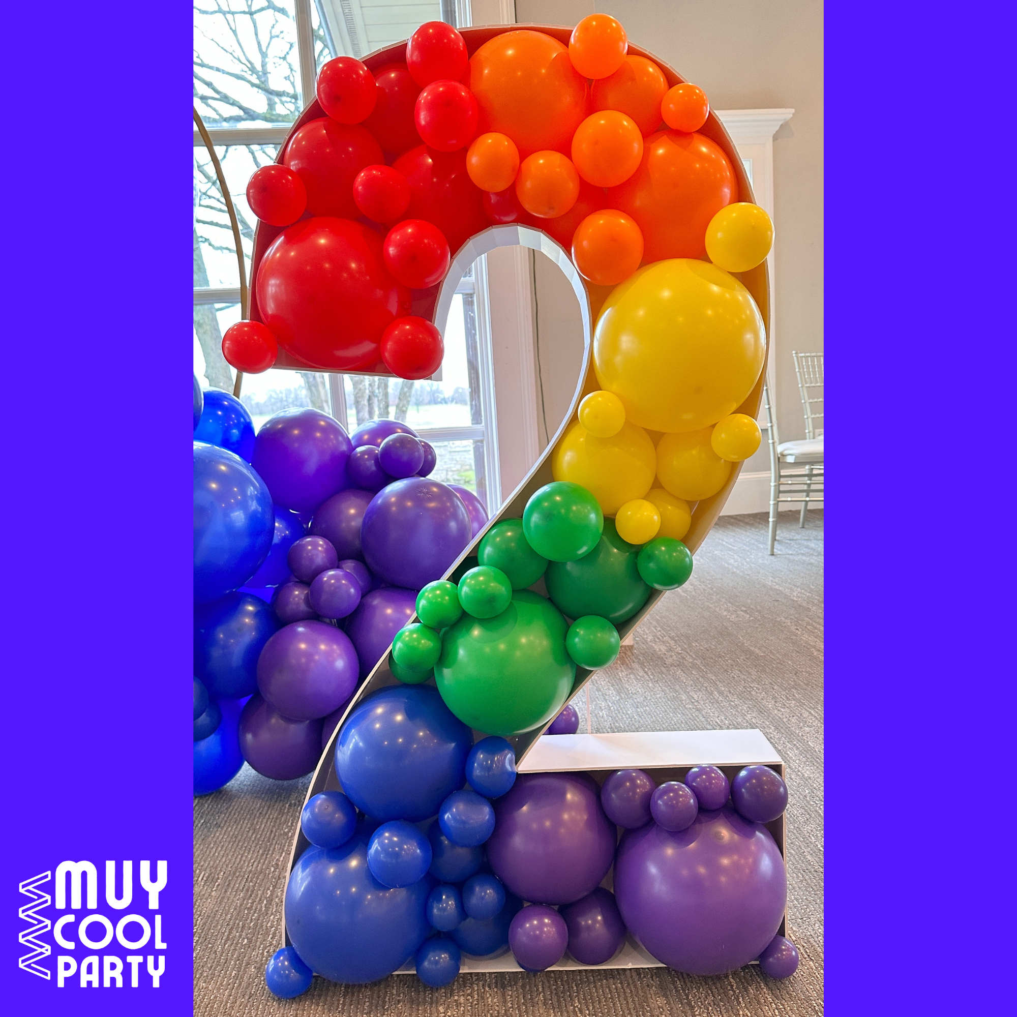 Rainbow balloon number mosaic