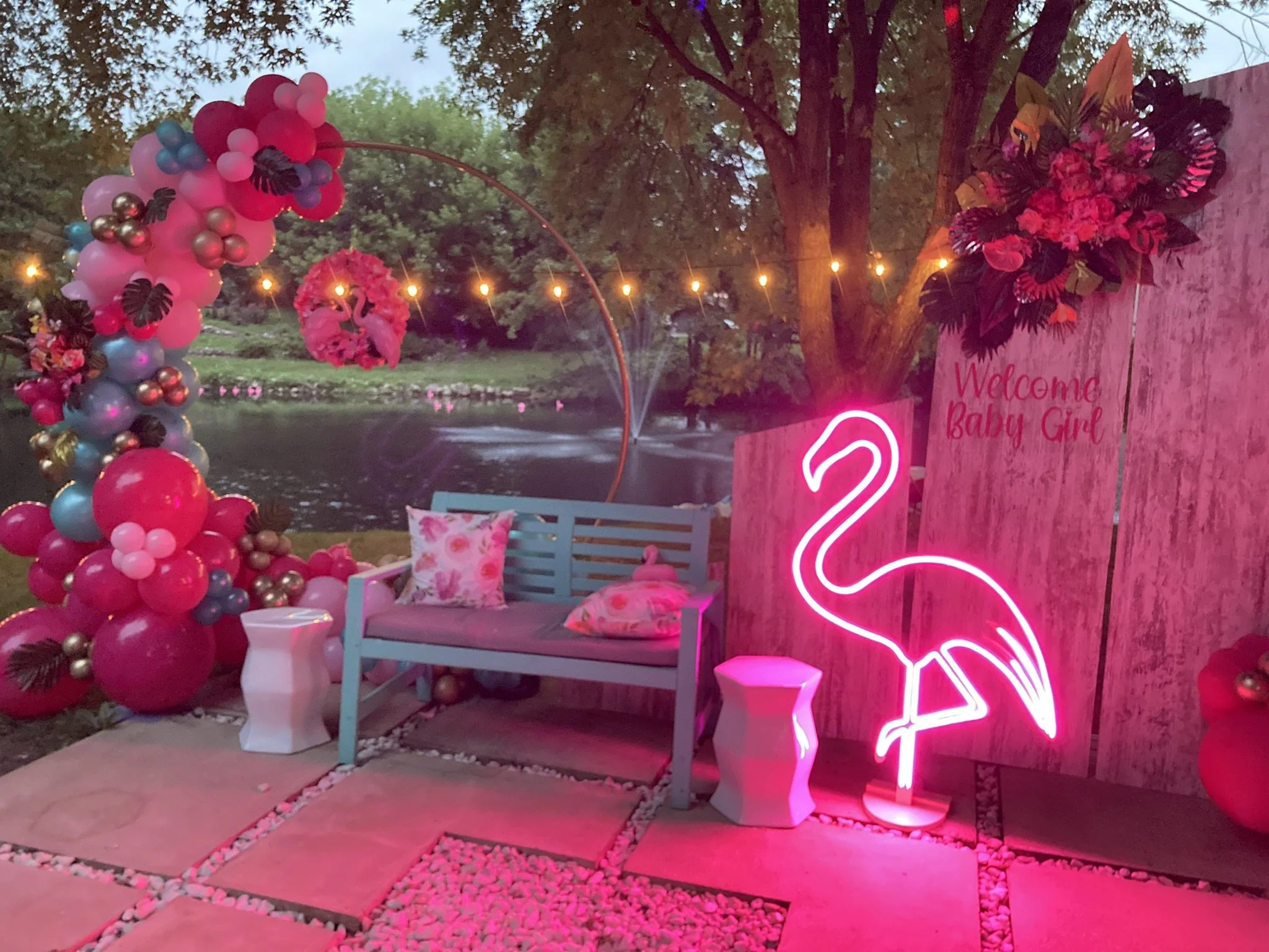 Neon Flamingo Baby Shower