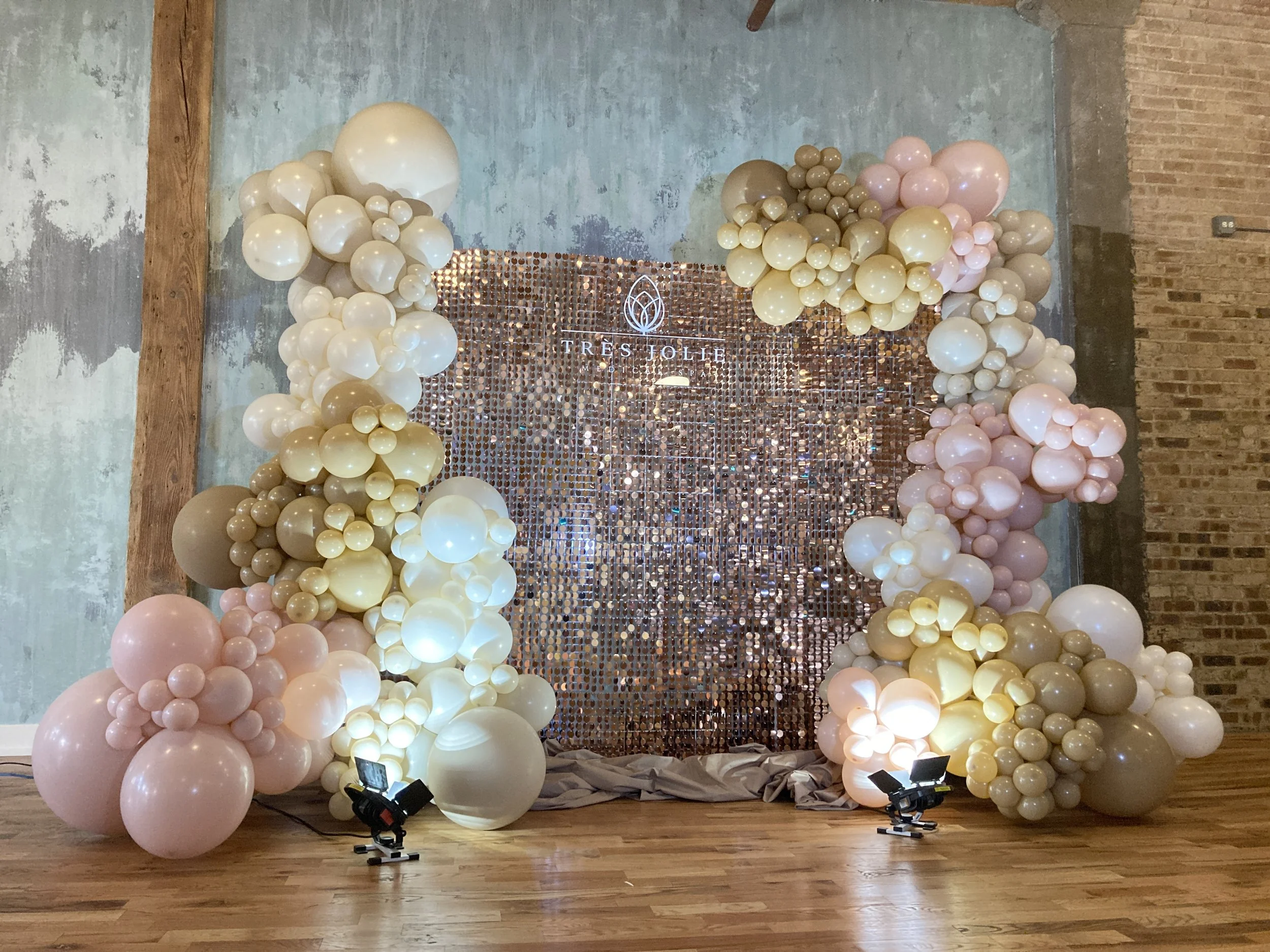 Rose Gold Shimmer Wall