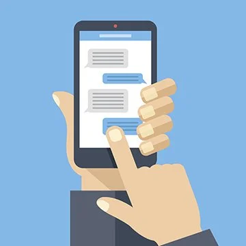 Someone scrolling through text messages