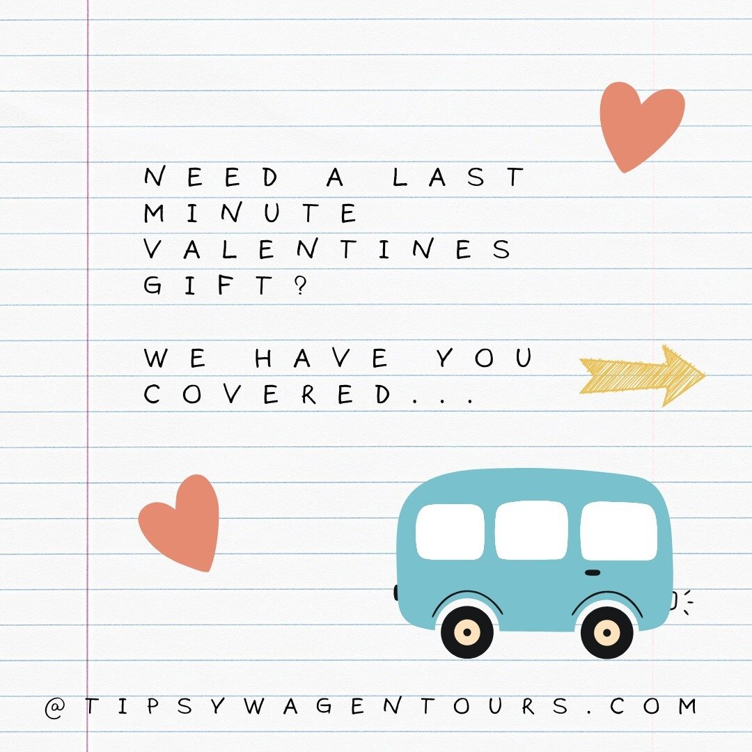 Looking for a last minute Valentines gift? Give the gift of love with a Tipsy Wagen Gift Card!! ❤️ 🍷 🥰 

 🔗 Link in bio

#love #happyvalentinesday #tipsywagen #tipsywagentours #virginiaisforwinelovers #virgniaisforlovers #loveva