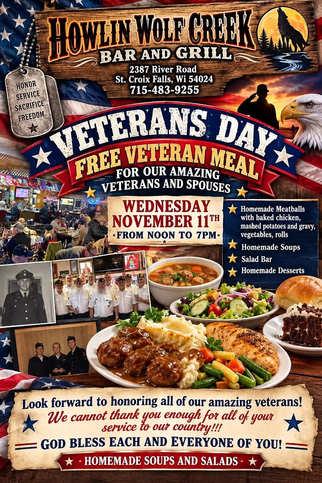 Honoring our Veterans with a FREE Meal