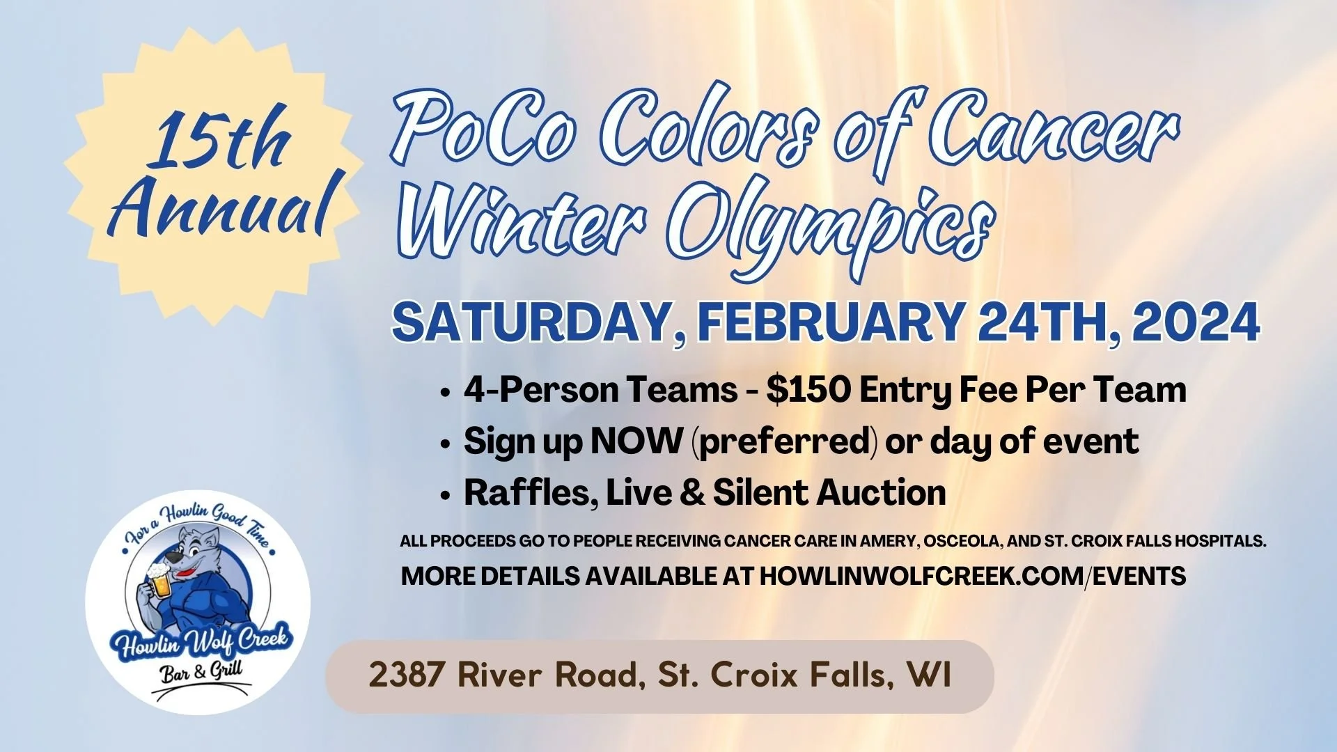 15th Annual PoCo Colors of Cancer Winter Olympics — Howlin Wolf Creek