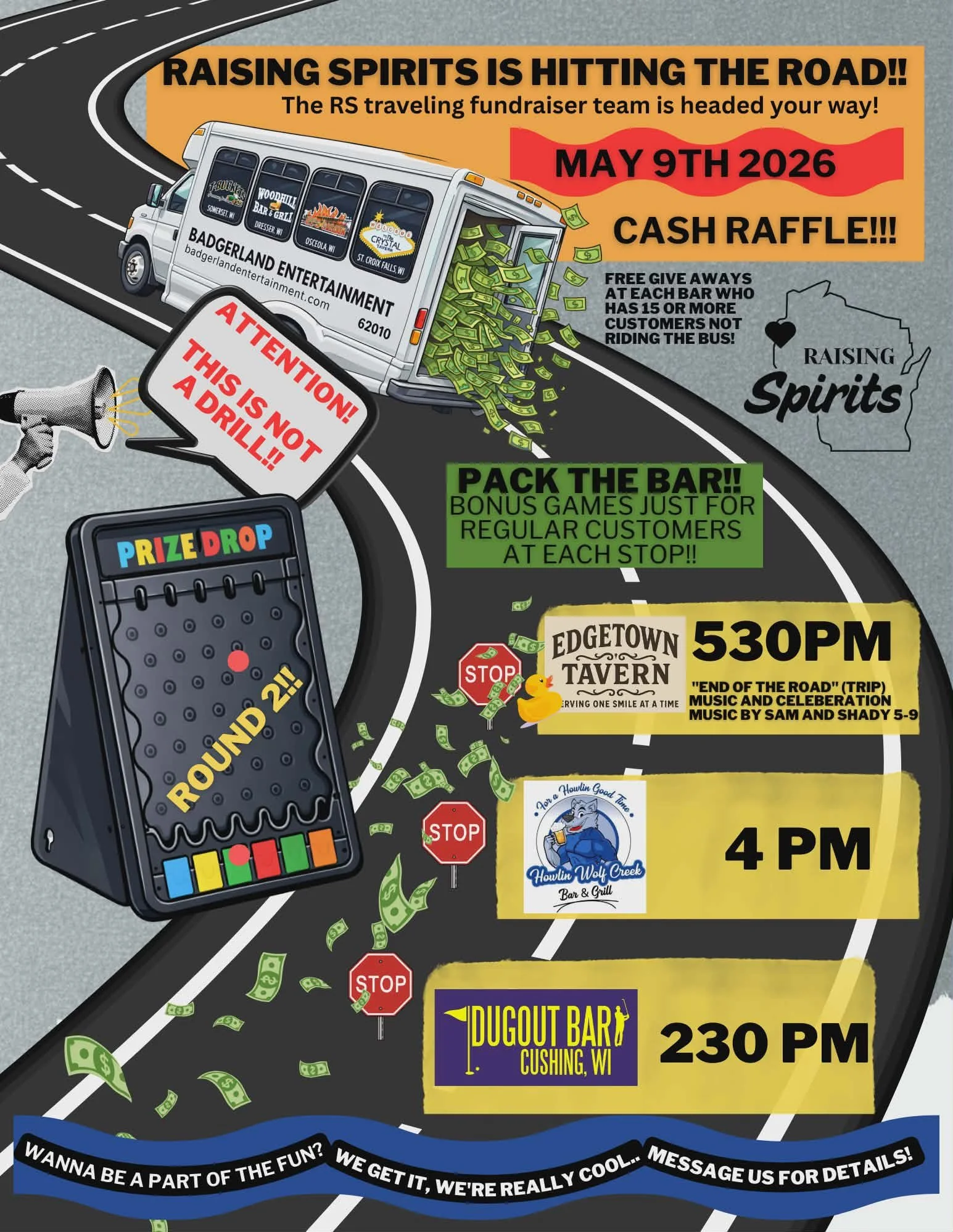 Traveling Fundraiser for Raising Spirits