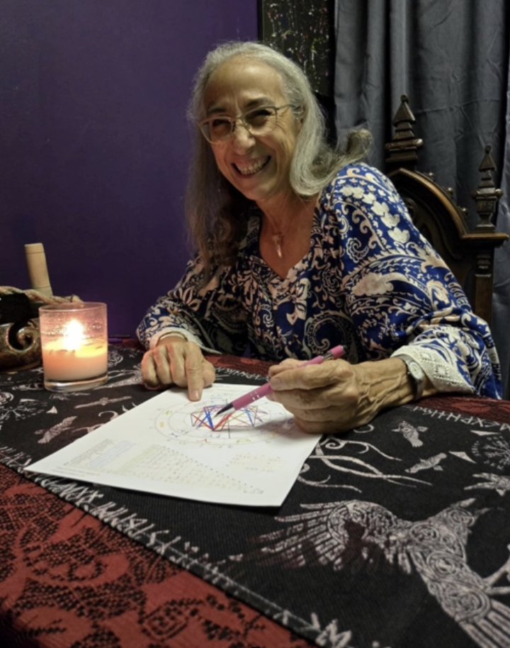 Cheryl Corson doing astrology.