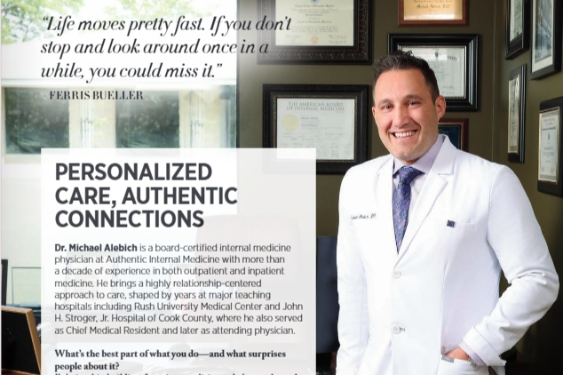 Dr. Michael Alebich featured in Hinsdale Living Gentlemen of the Year feature in 2026.